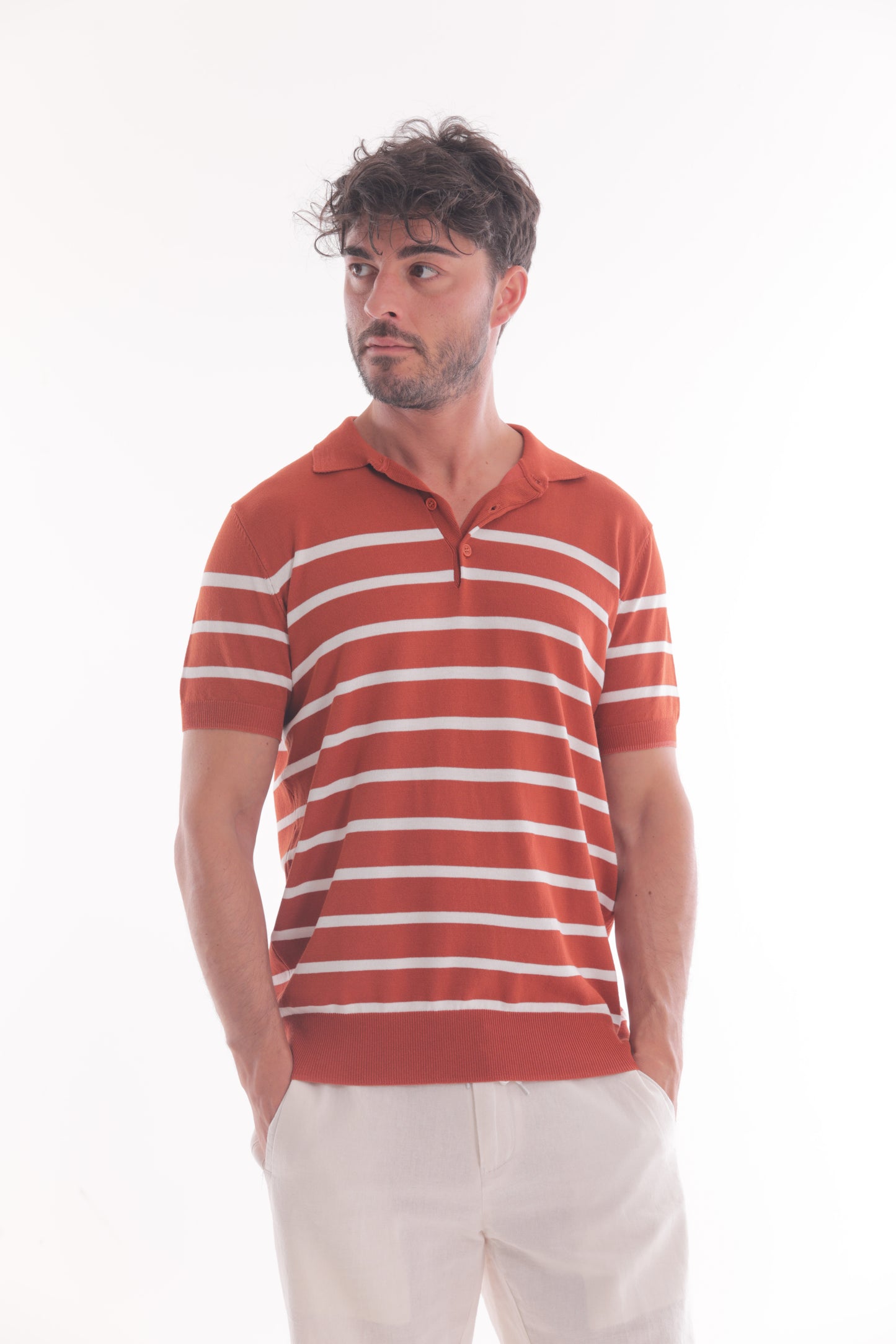 POLO IN MAGLIA A RIGHE