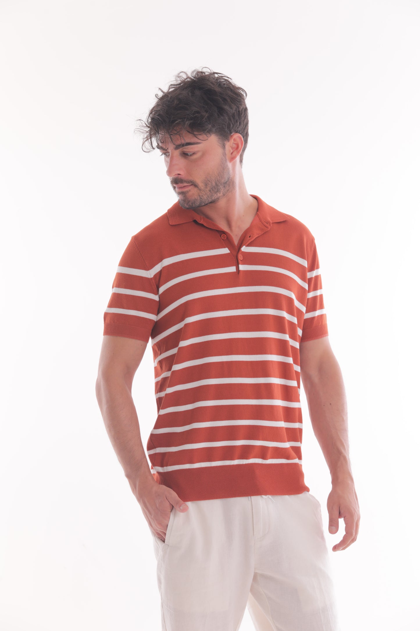 POLO IN MAGLIA A RIGHE
