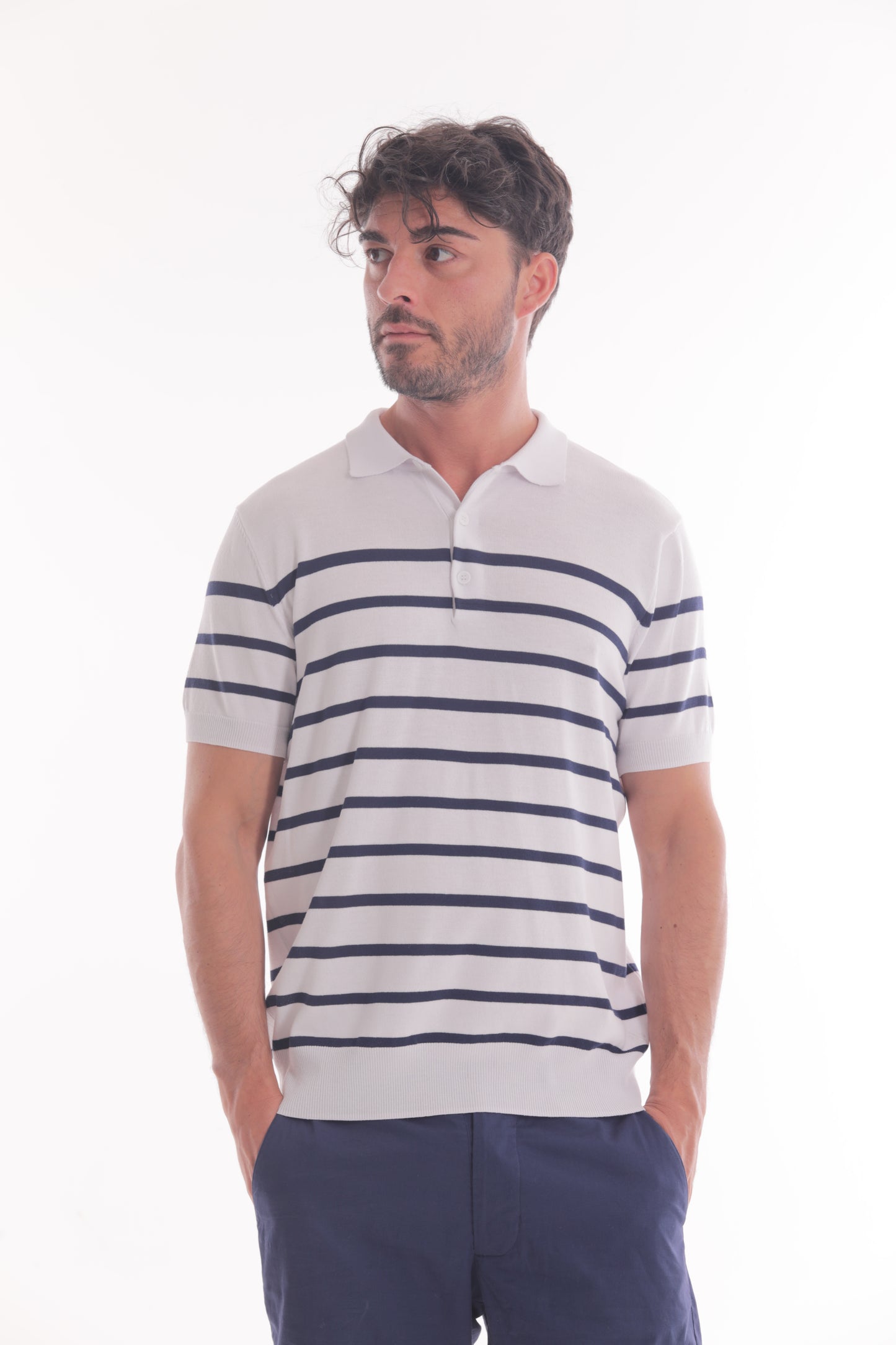 POLO IN MAGLIA A RIGHE