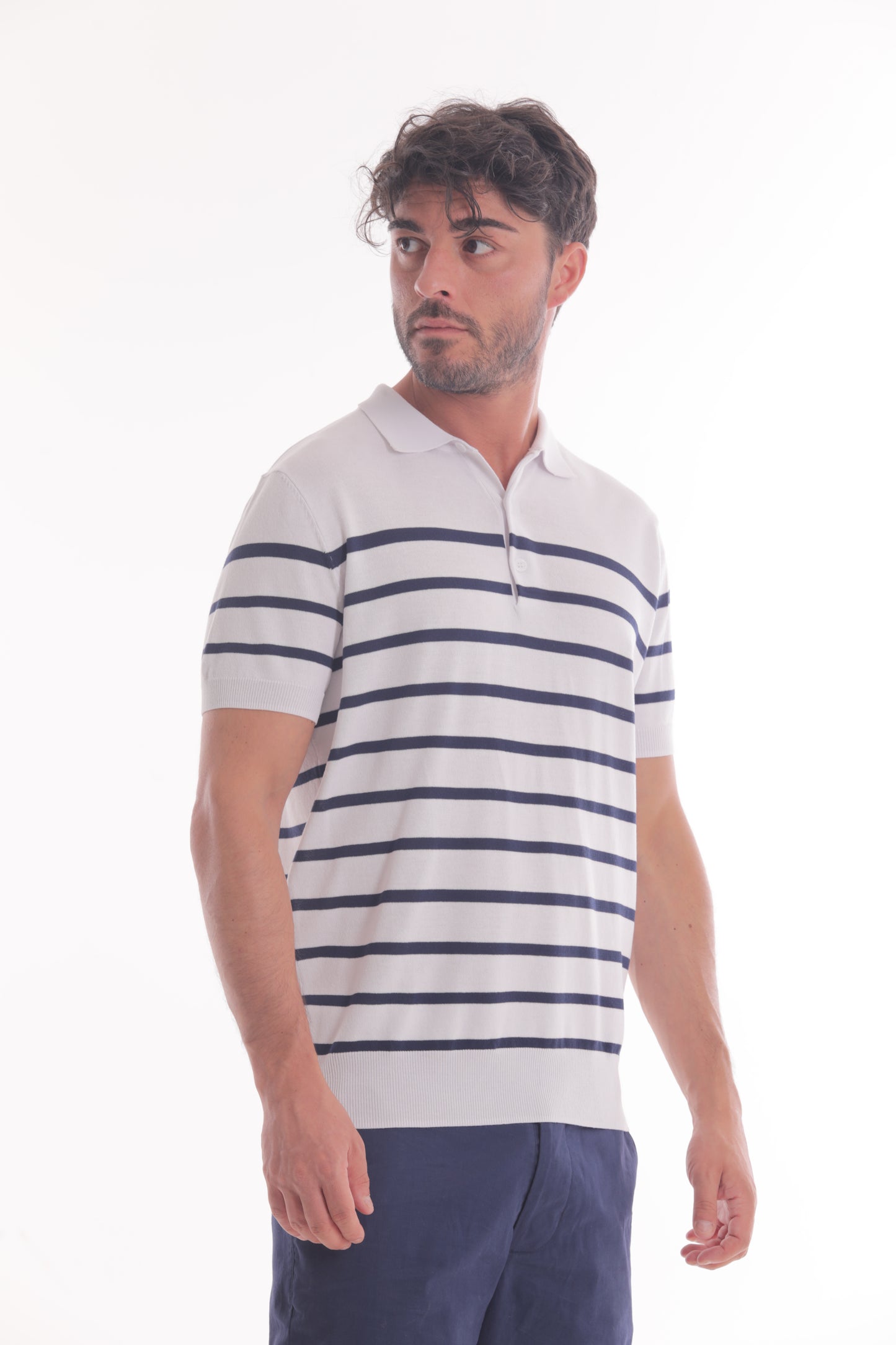 POLO IN MAGLIA A RIGHE