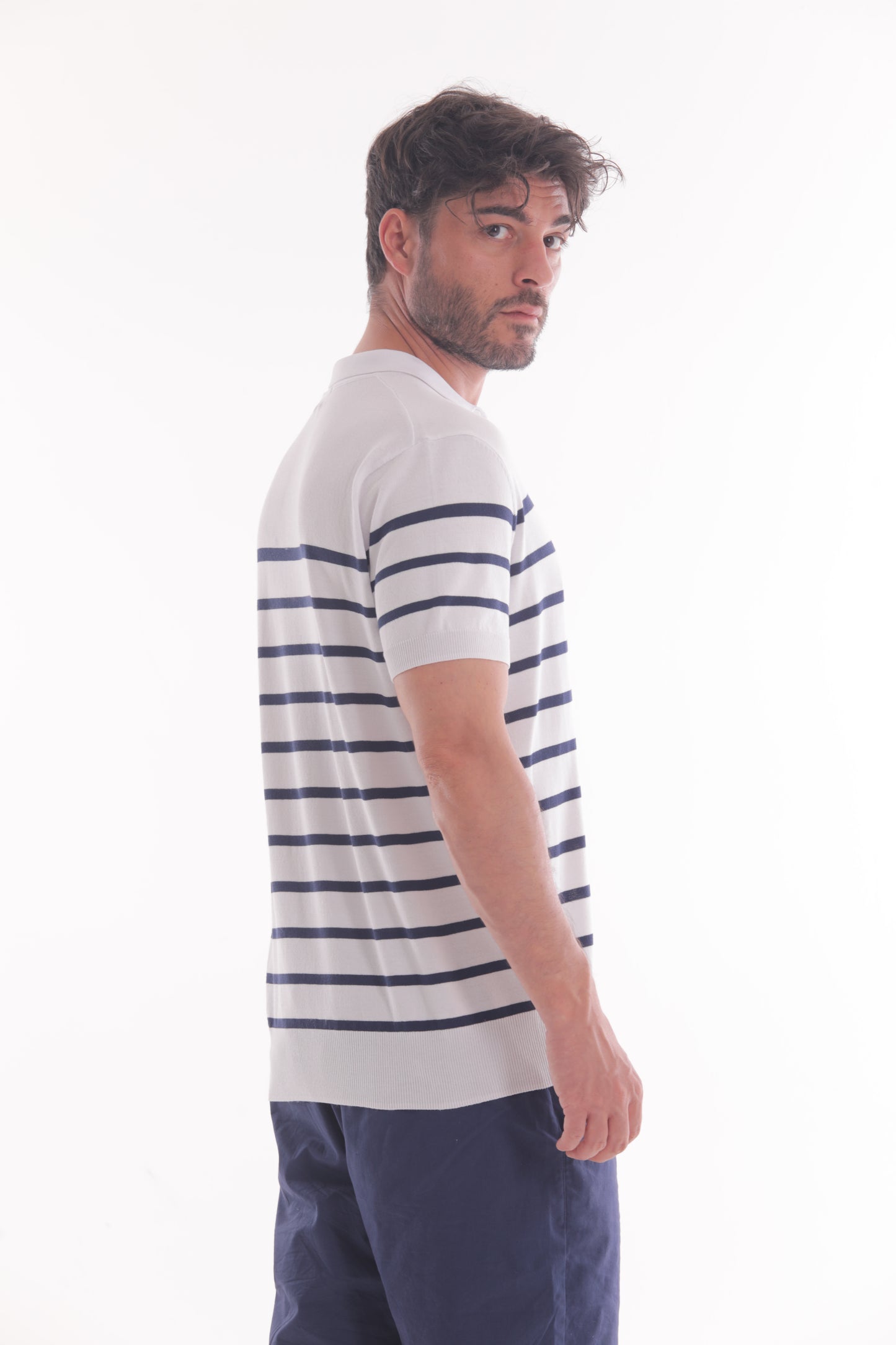 POLO IN MAGLIA A RIGHE