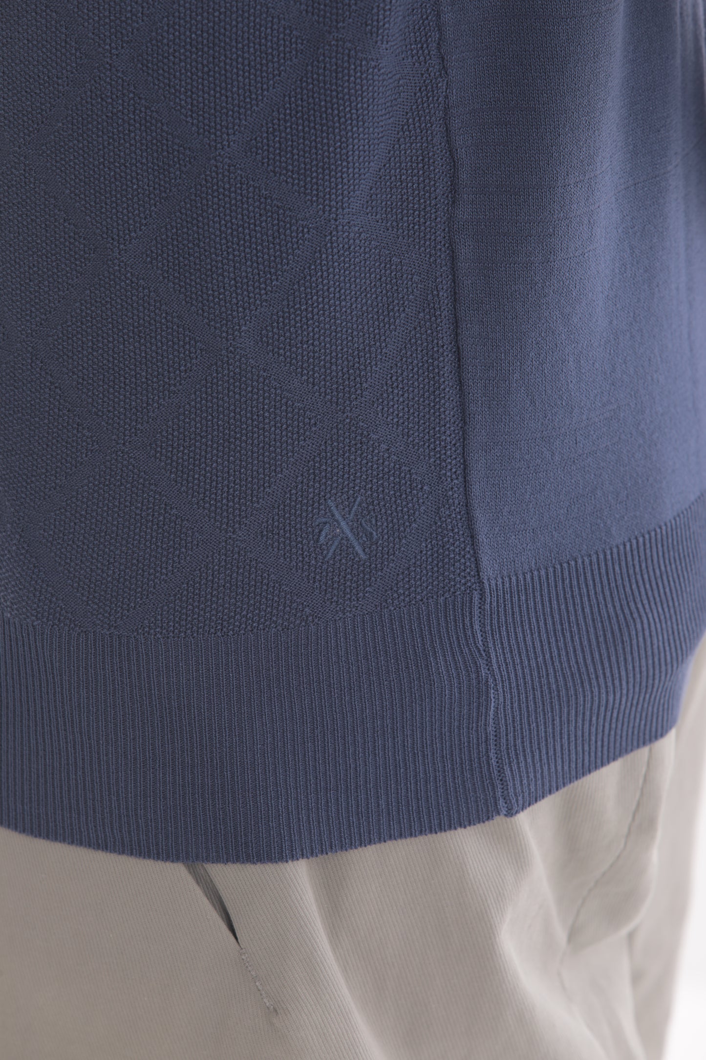 POLO SENZA BOTTONI IN MAGLIA A ROMBI