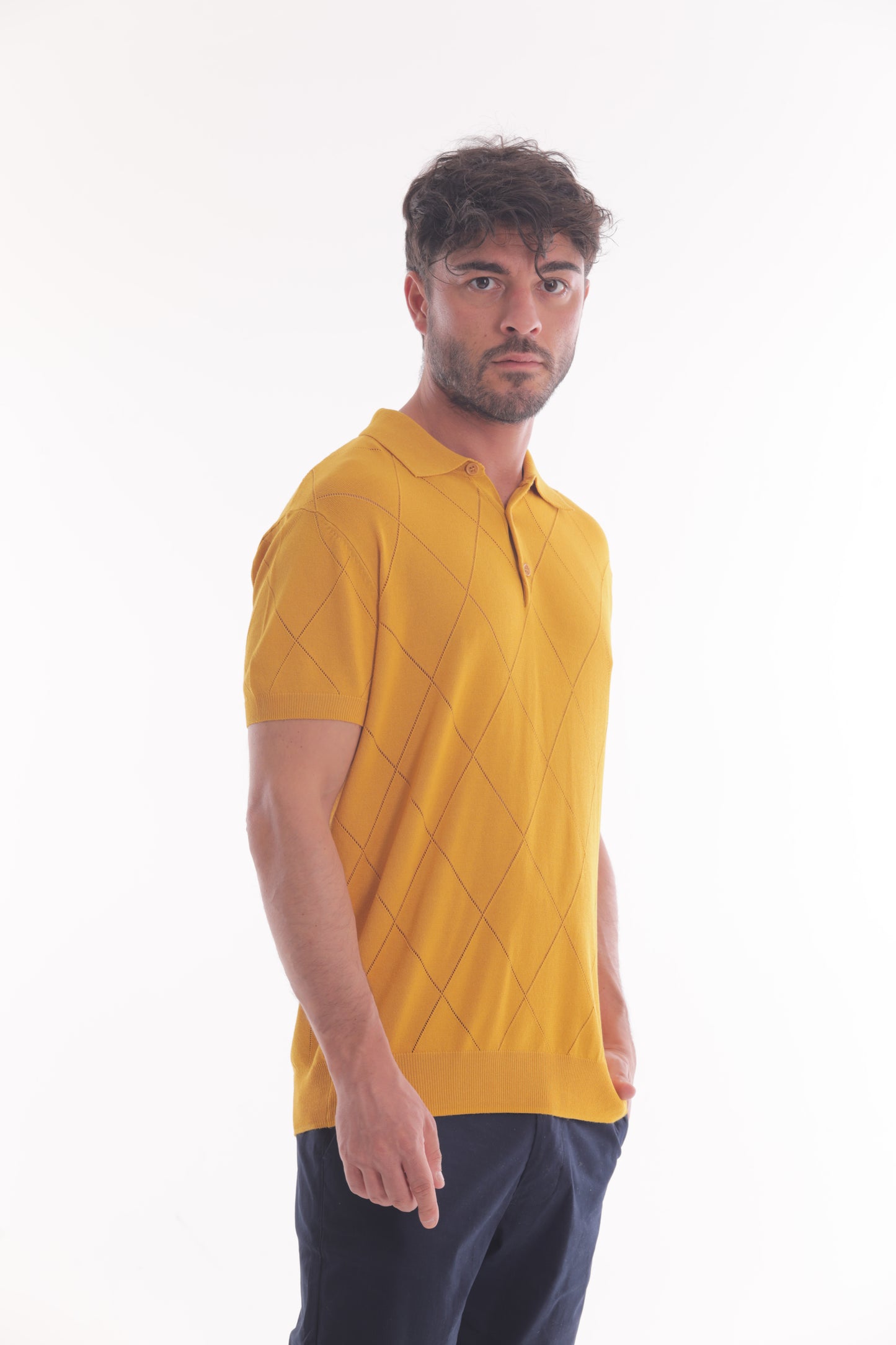 POLO IN MAGLIA A ROMBI