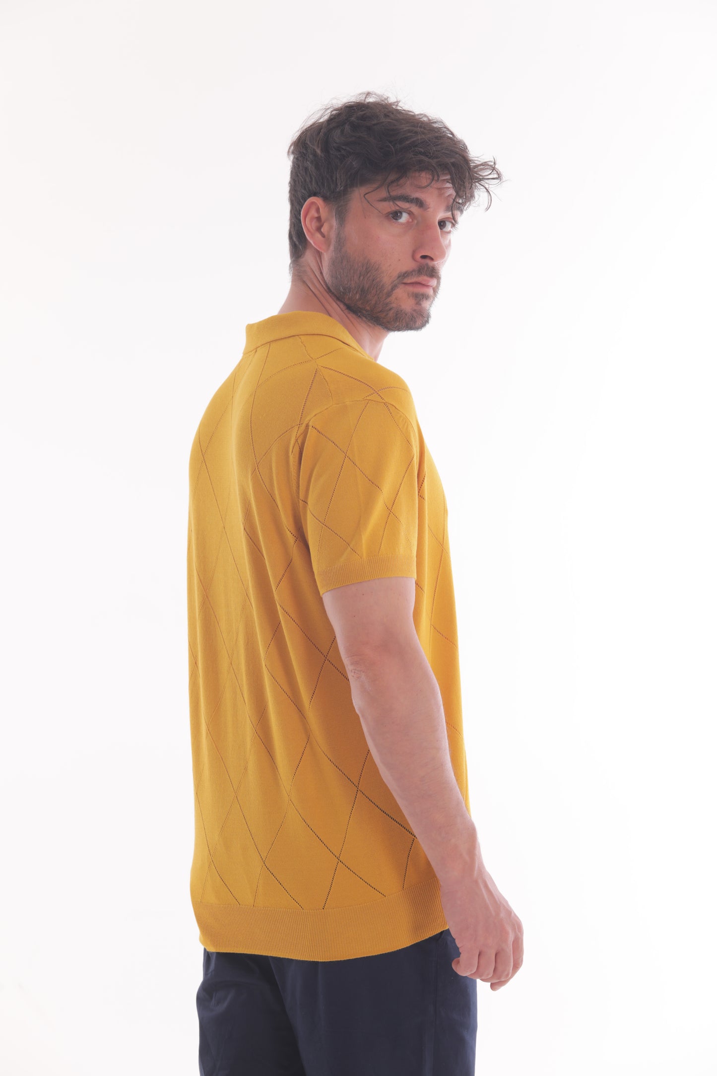 POLO IN MAGLIA A ROMBI