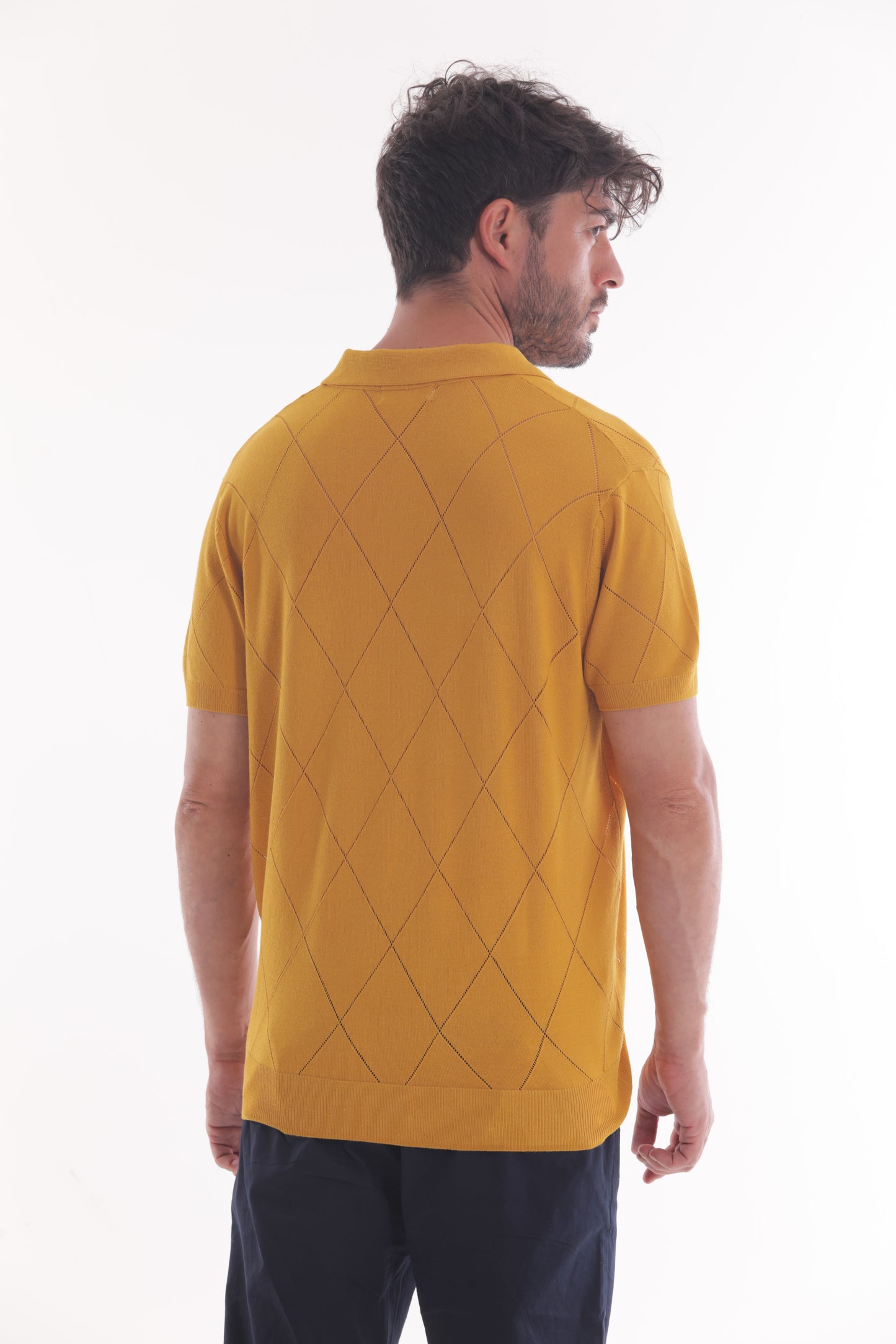 POLO IN MAGLIA A ROMBI