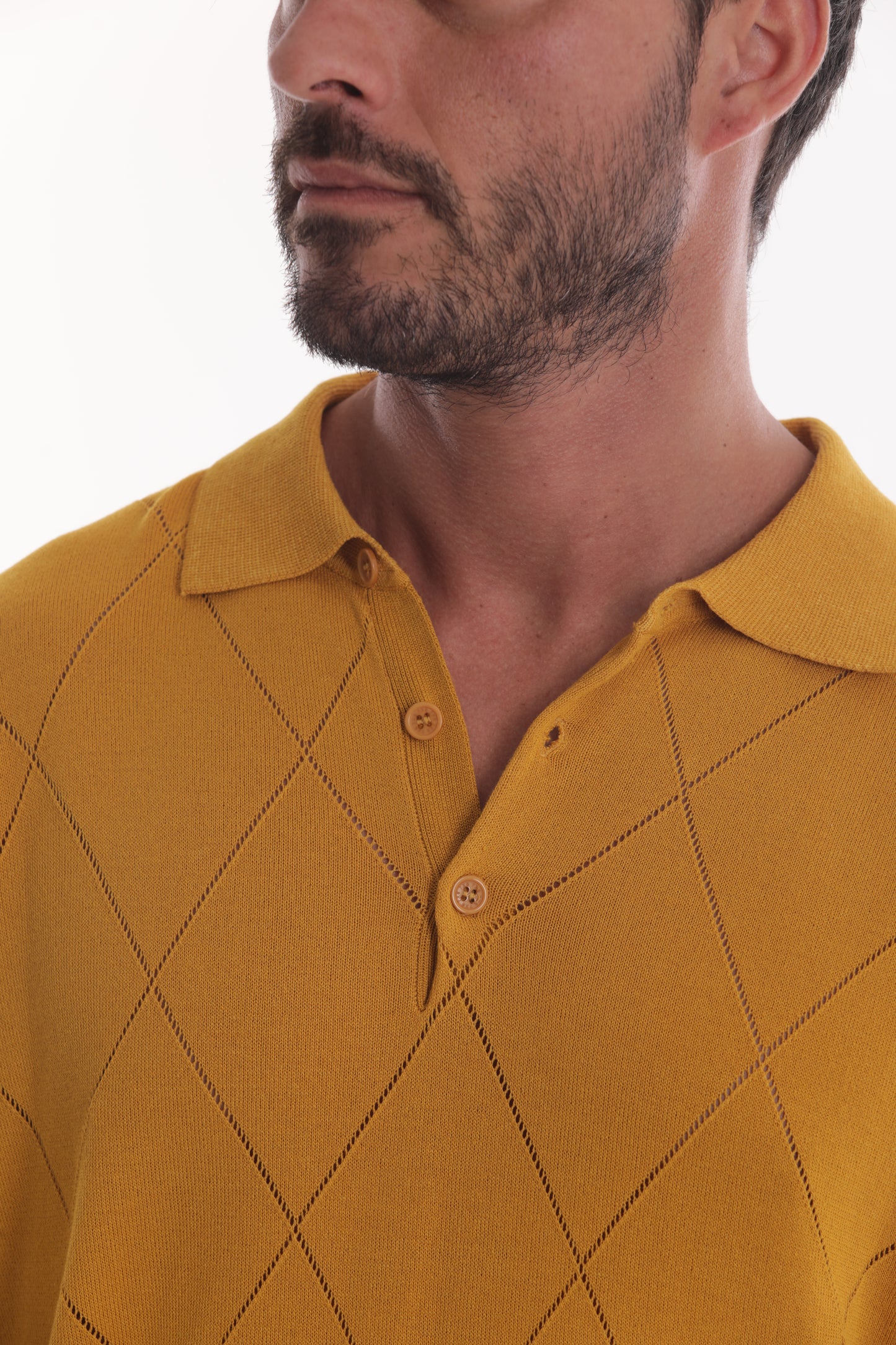 POLO IN MAGLIA A ROMBI
