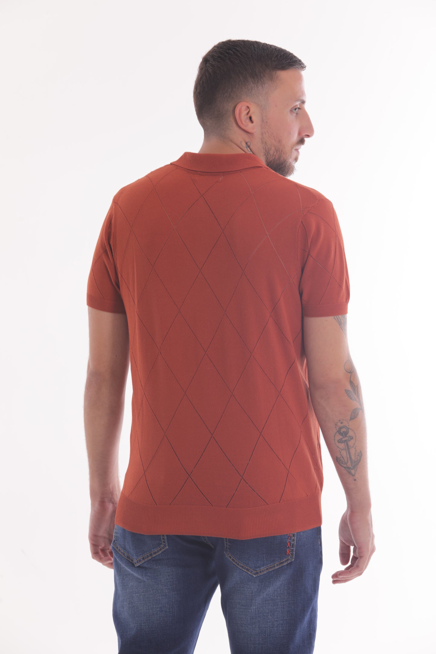 POLO IN MAGLIA A ROMBI