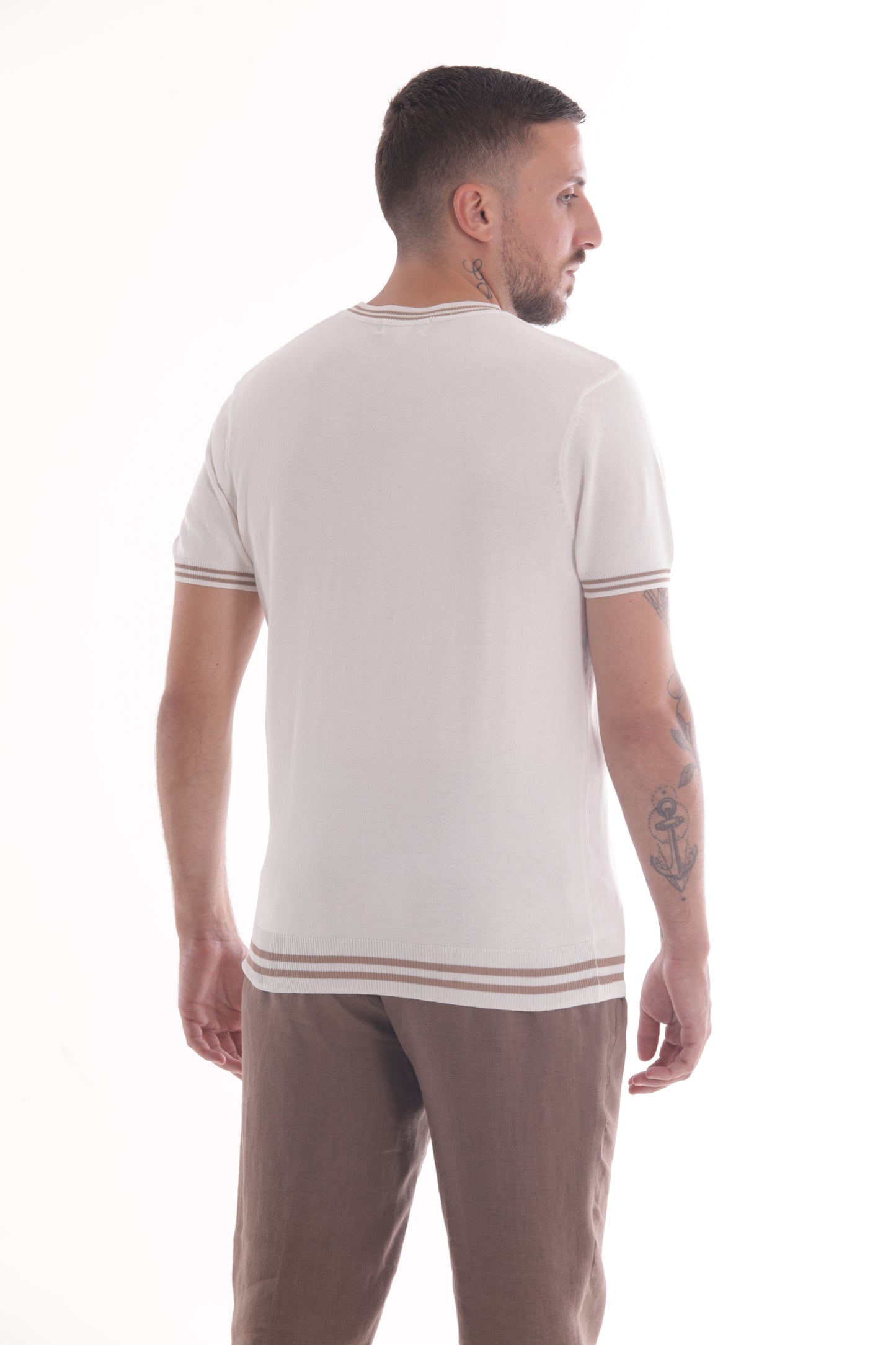 MAGLIETTA IN MAGLIA A CONTRASTO