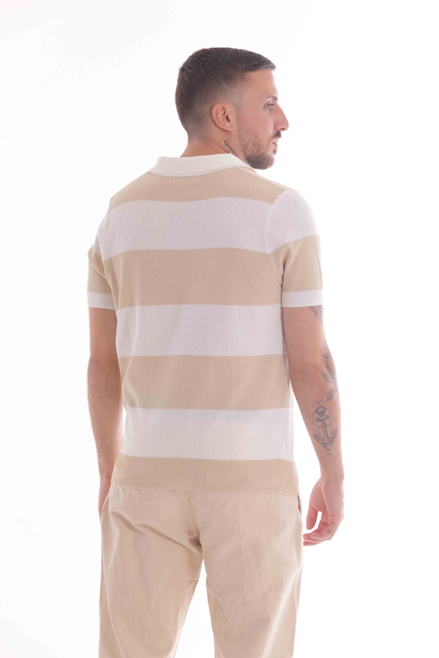 POLO IN MAGLIA A RIGHE LARGHE