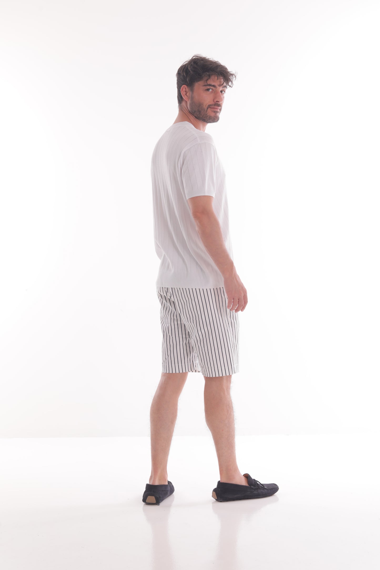 PANTALONE BERMUDA A RIGHE