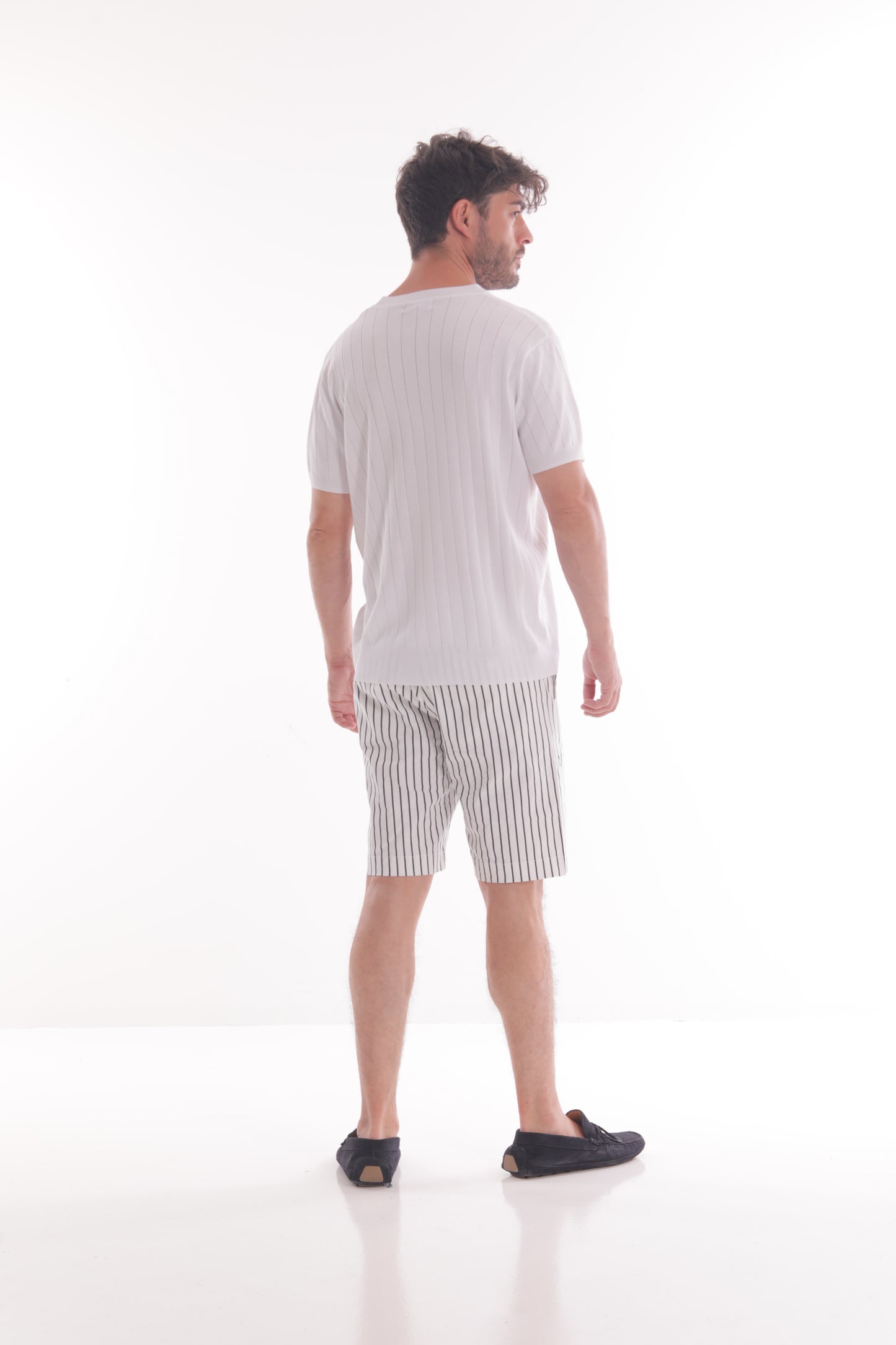 PANTALONE BERMUDA A RIGHE
