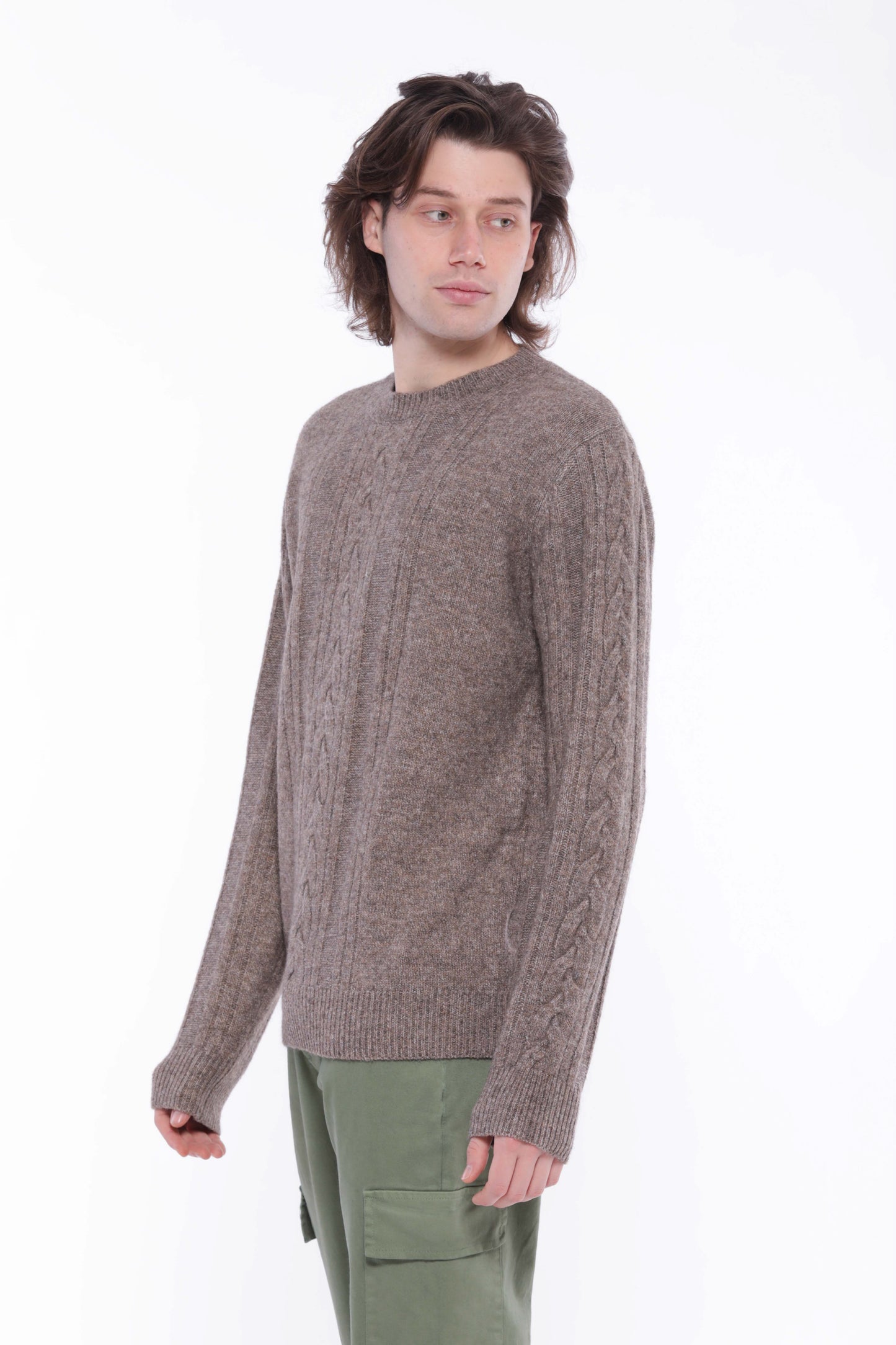 MAGLIA GIROCOLLO STRUTTURA A TRECCE