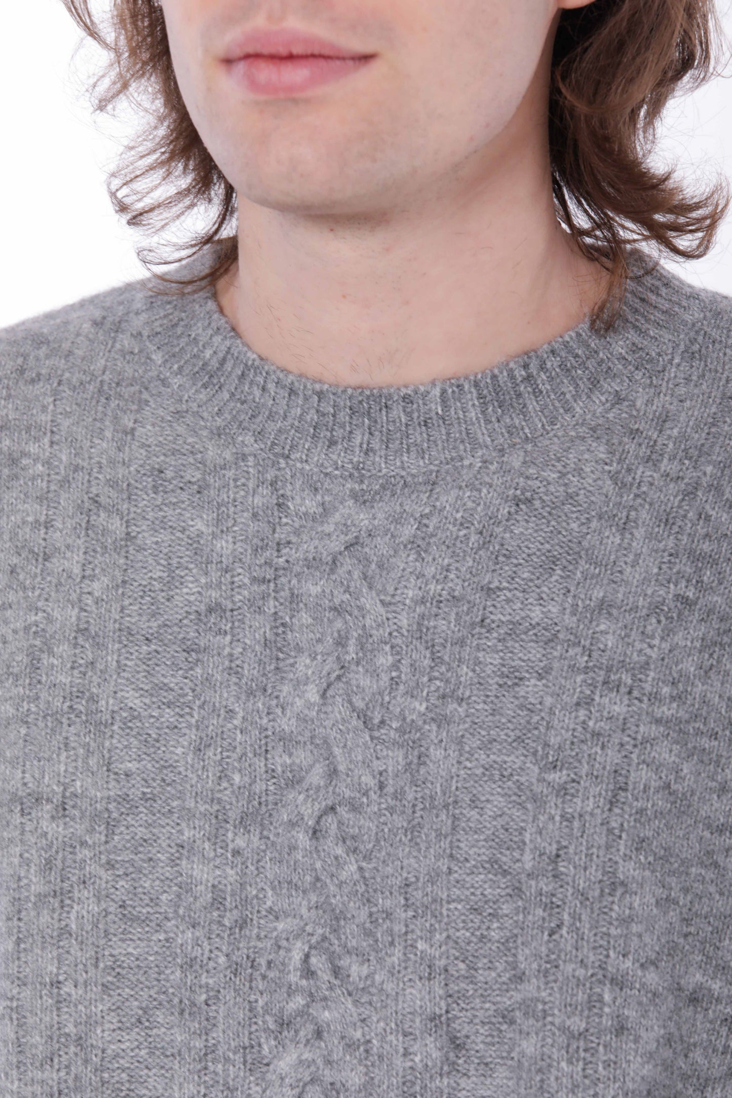 MAGLIA GIROCOLLO STRUTTURA A TRECCE