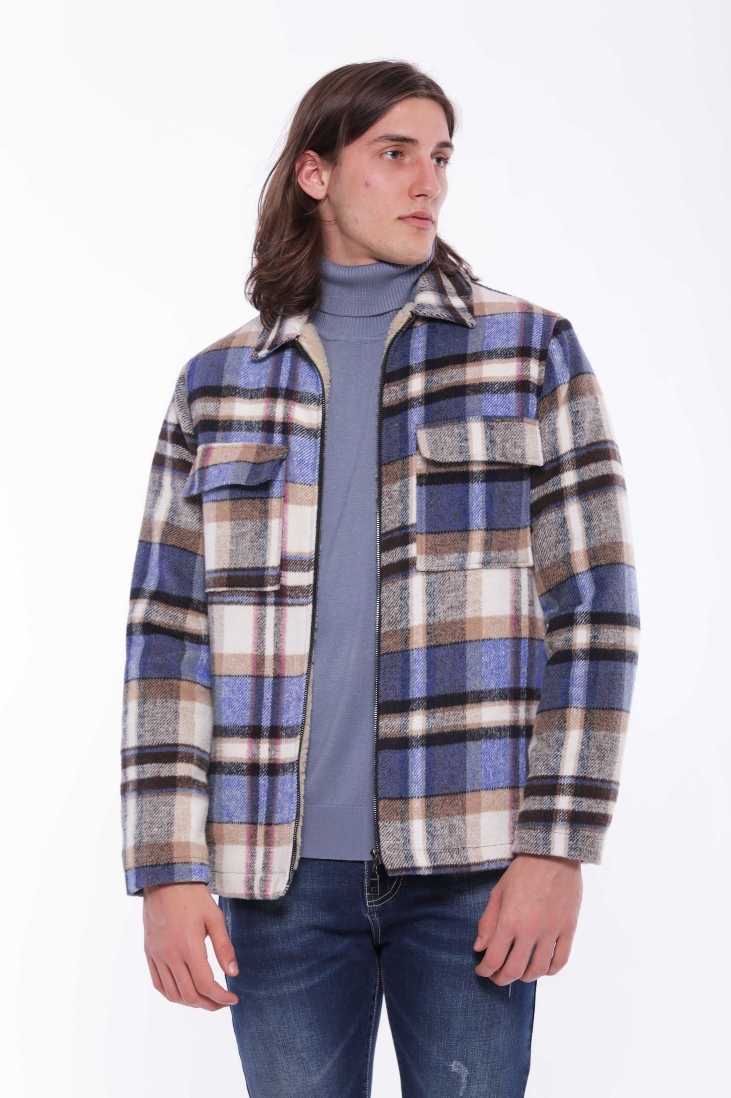GIUBBOTTO A QUADRI CON ZIP