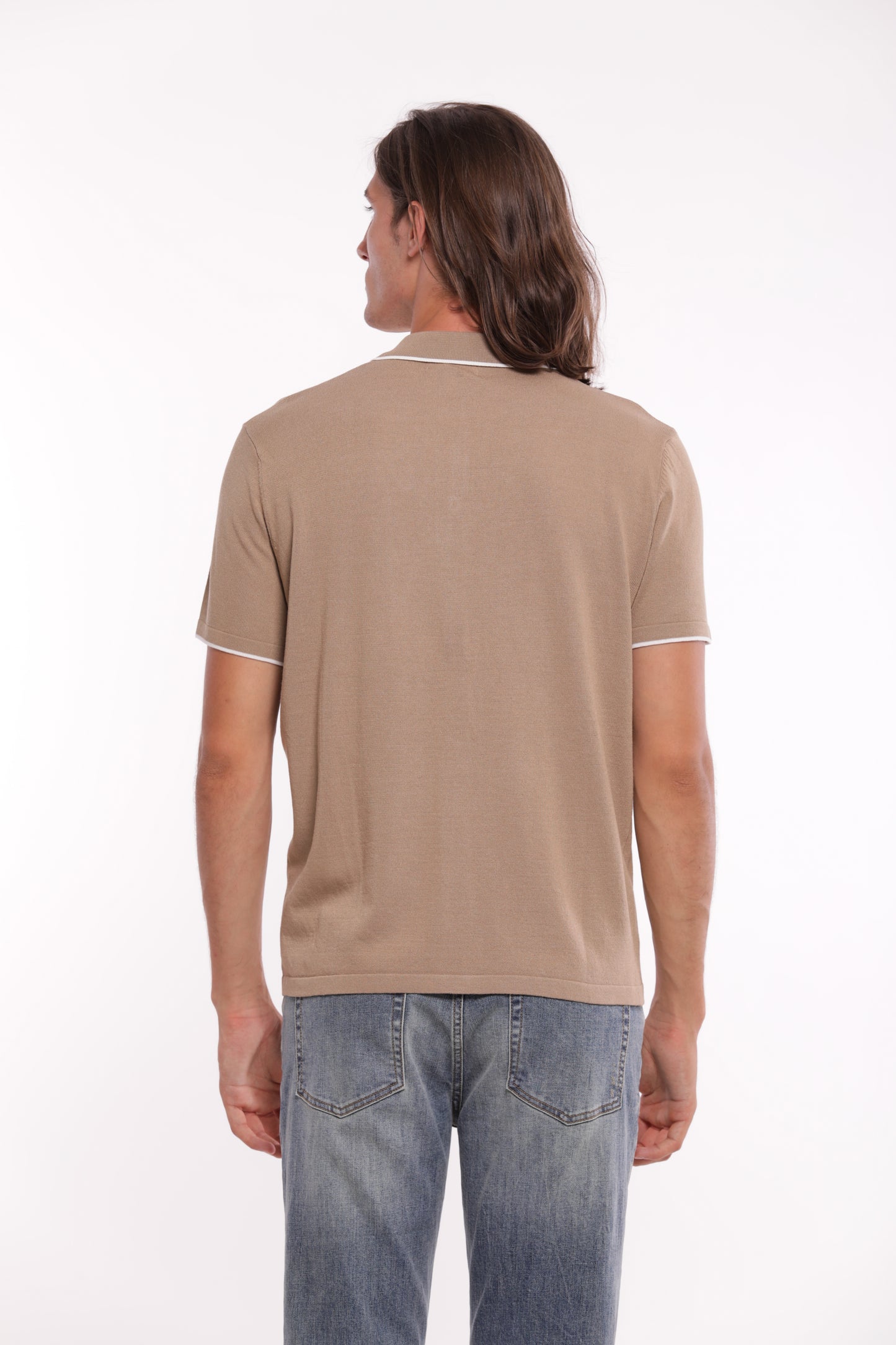 CAMICIA A POLO IN MAGLIA A CONTRASTO