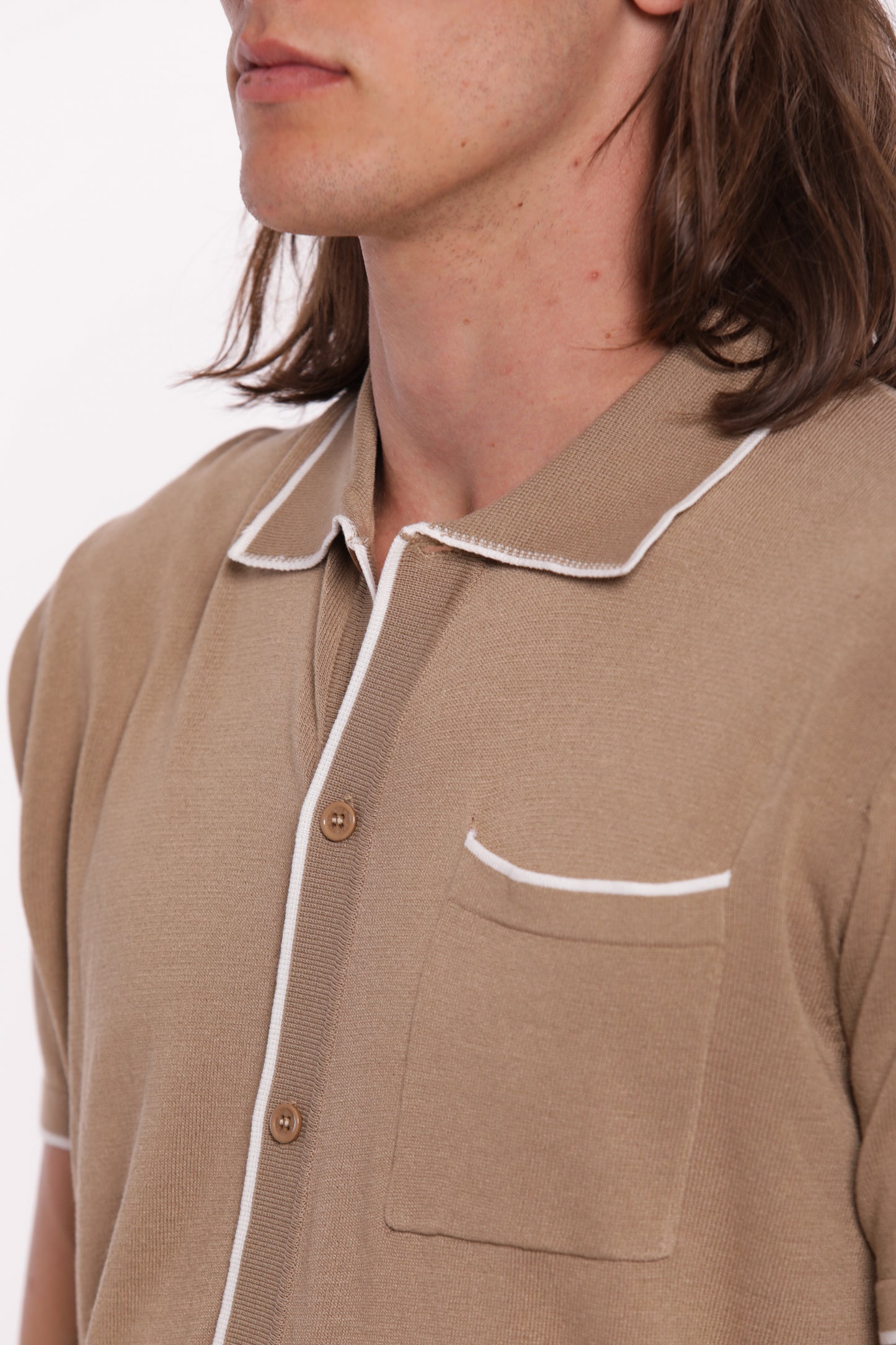 CAMICIA A POLO IN MAGLIA A CONTRASTO
