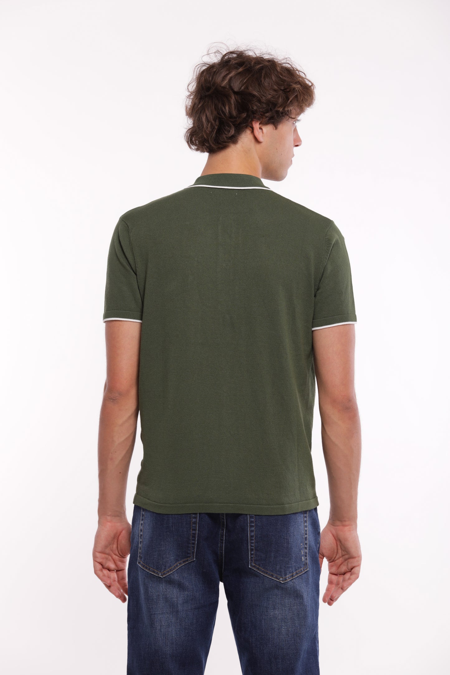 CAMICIA A POLO IN MAGLIA A CONTRASTO