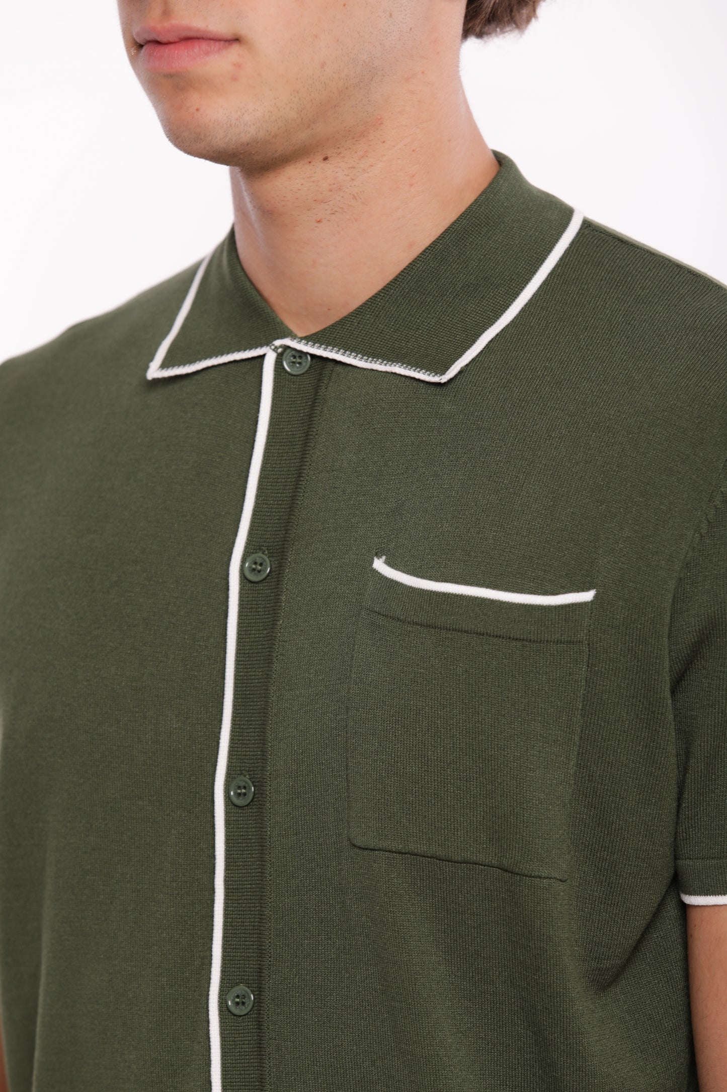 CAMICIA A POLO IN MAGLIA A CONTRASTO