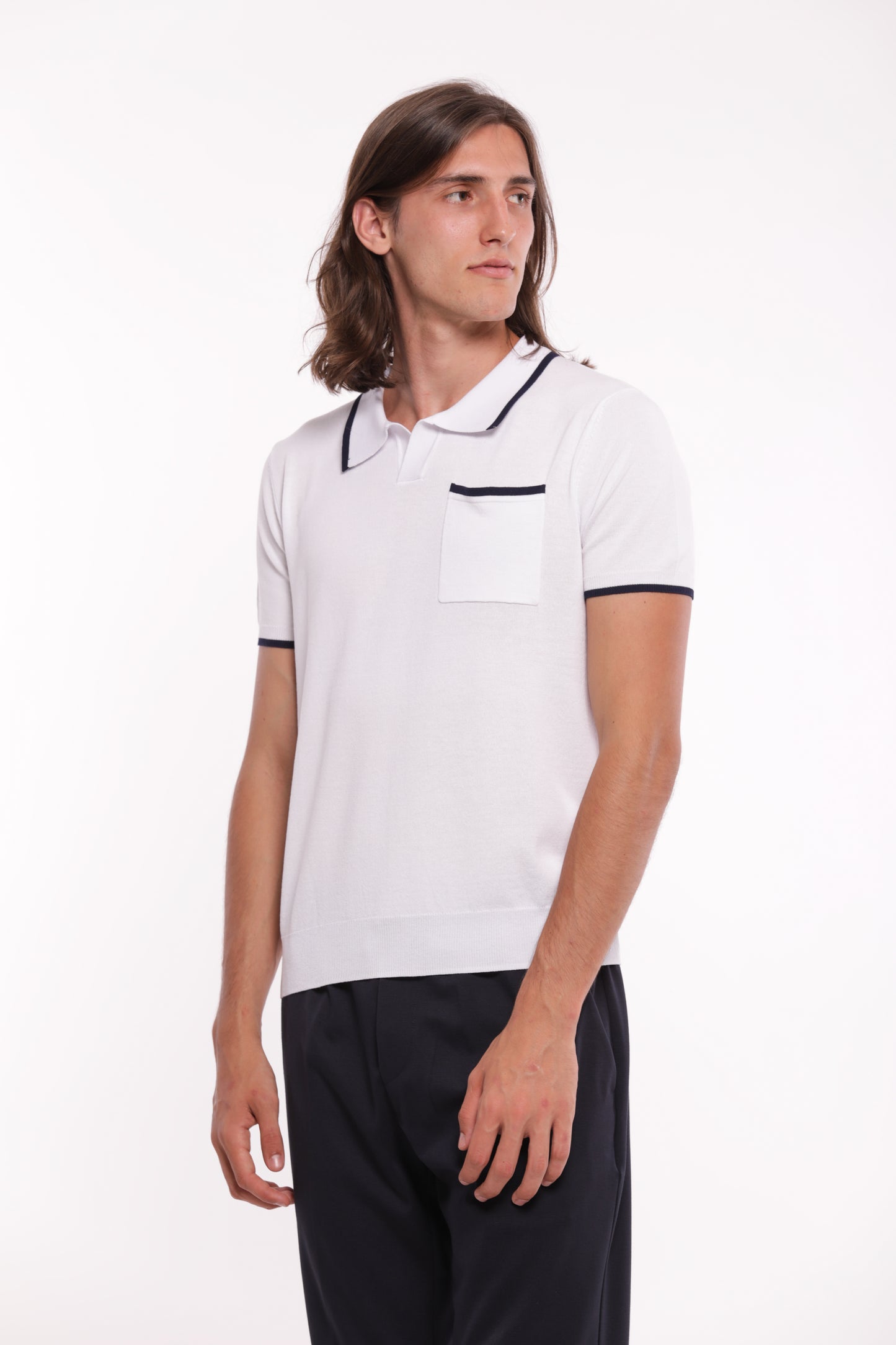POLO IN MAGLIA A CONTRASTO