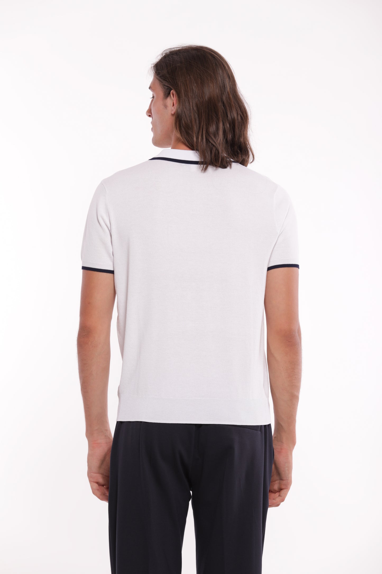 POLO IN MAGLIA A CONTRASTO
