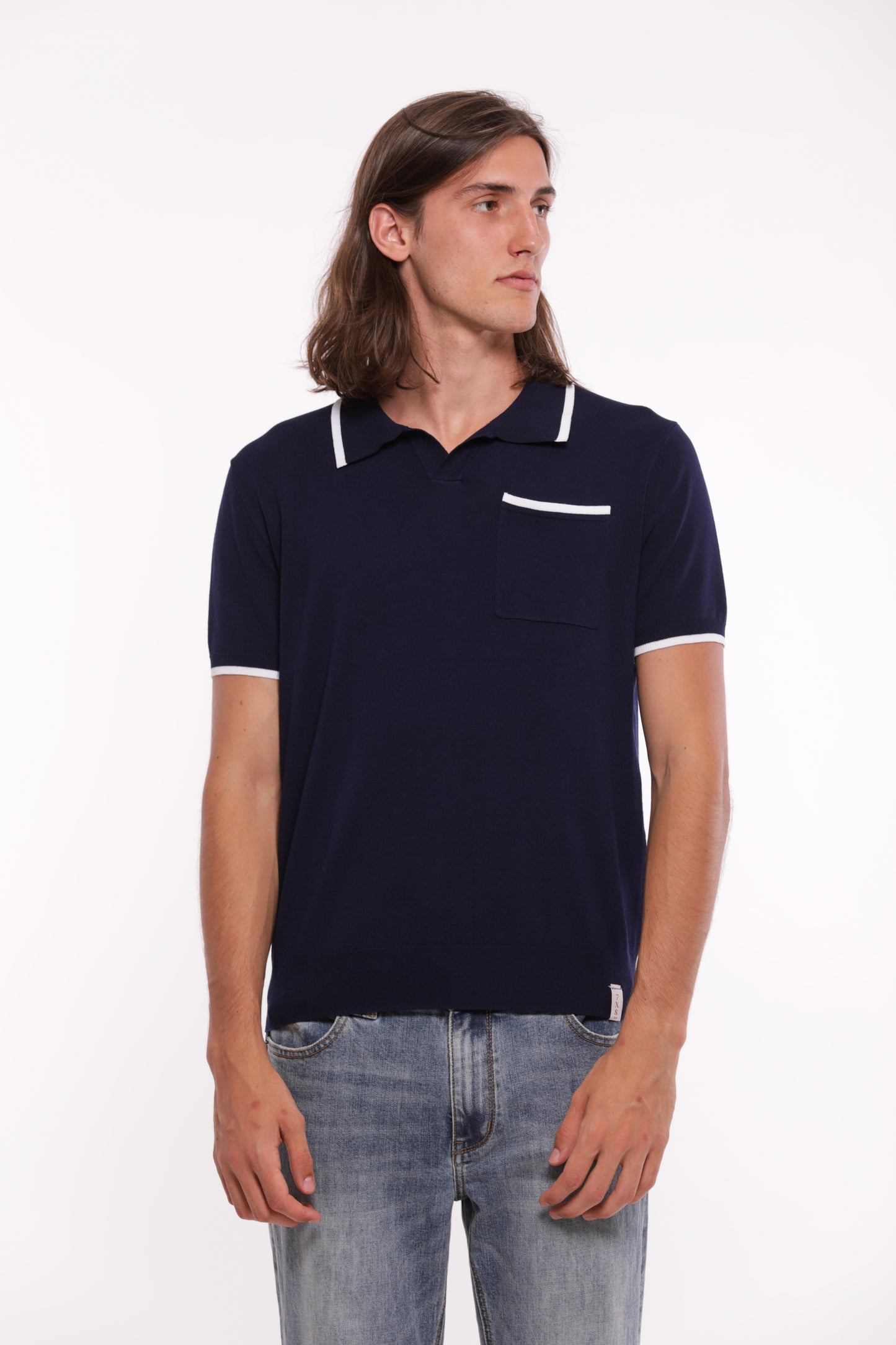 POLO IN MAGLIA A CONTRASTO
