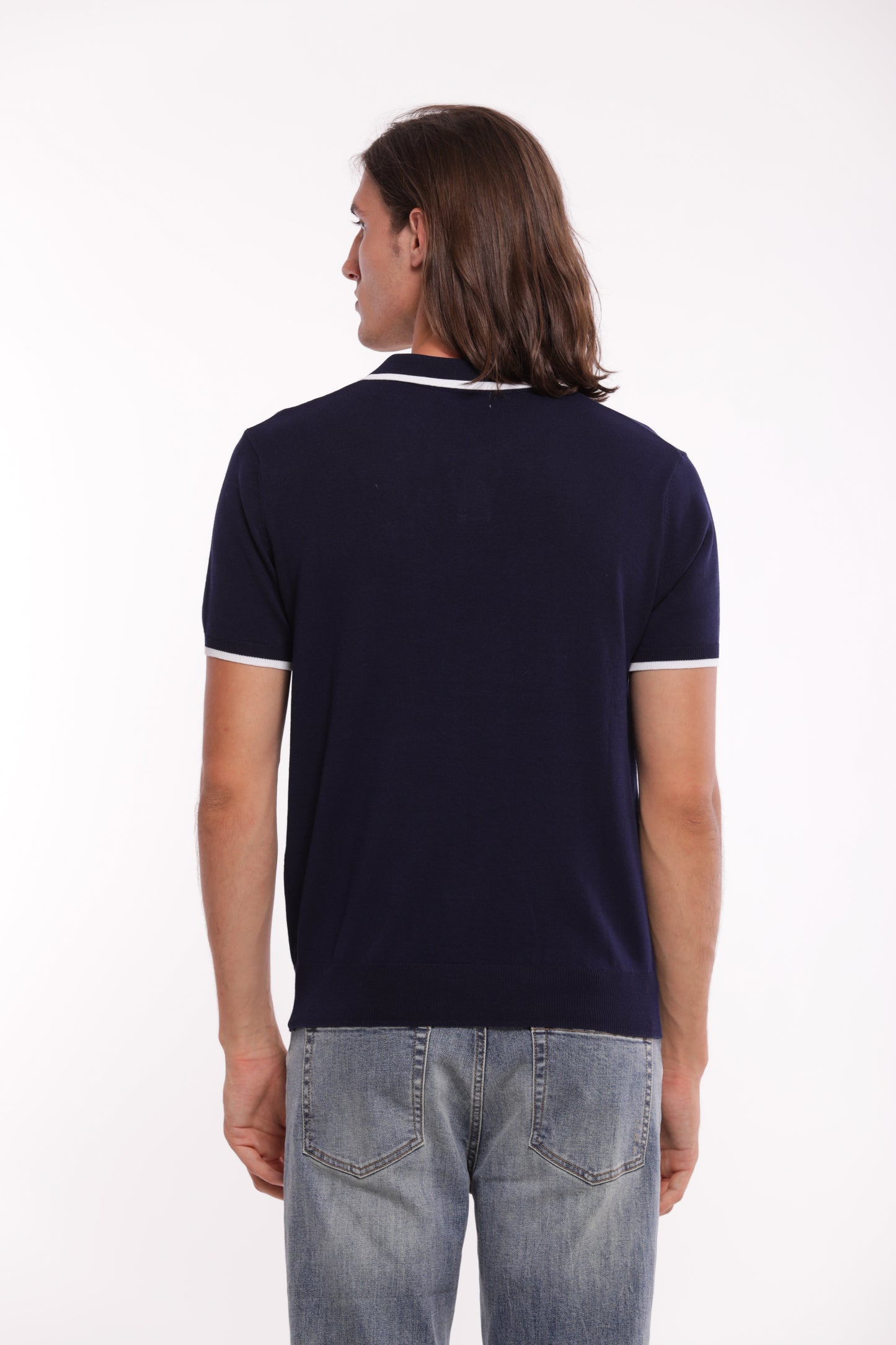 POLO IN MAGLIA A CONTRASTO