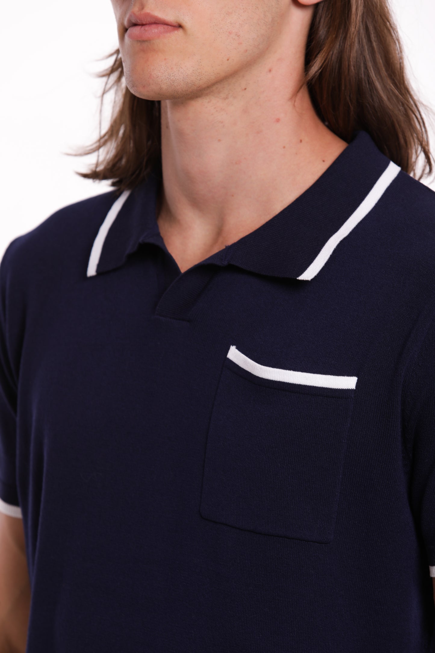 POLO IN MAGLIA A CONTRASTO