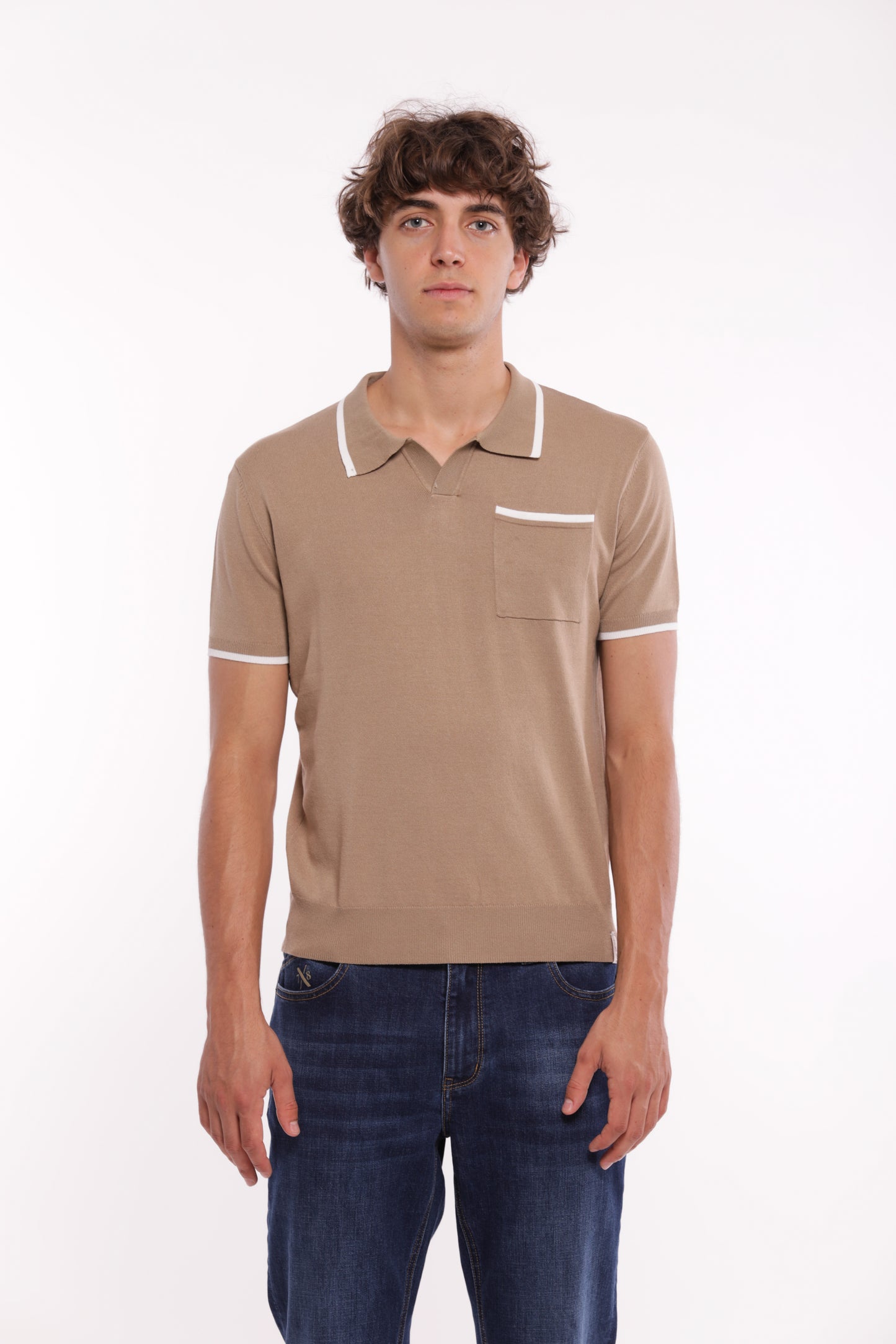 POLO IN MAGLIA A CONTRASTO