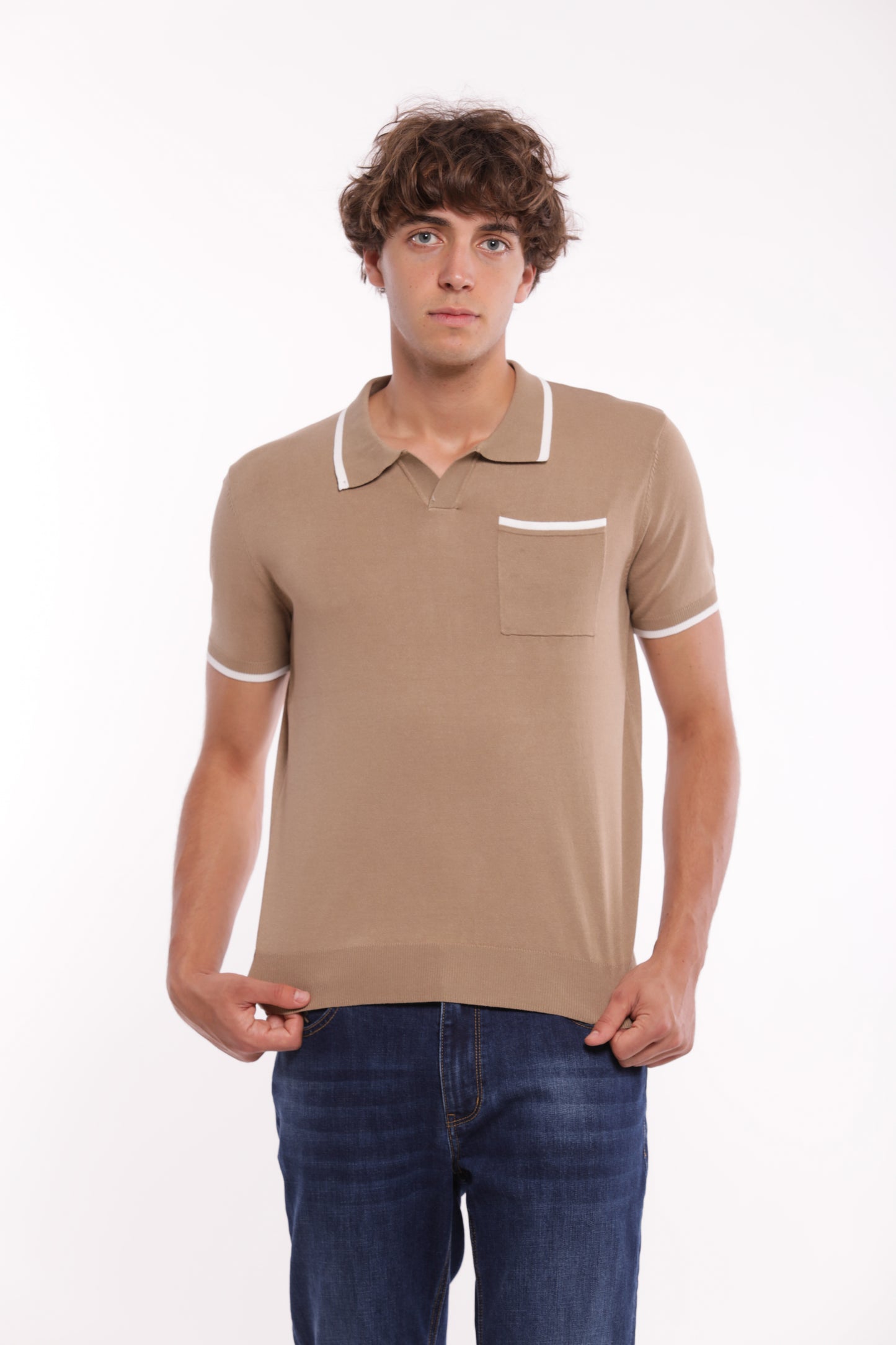 POLO IN MAGLIA A CONTRASTO