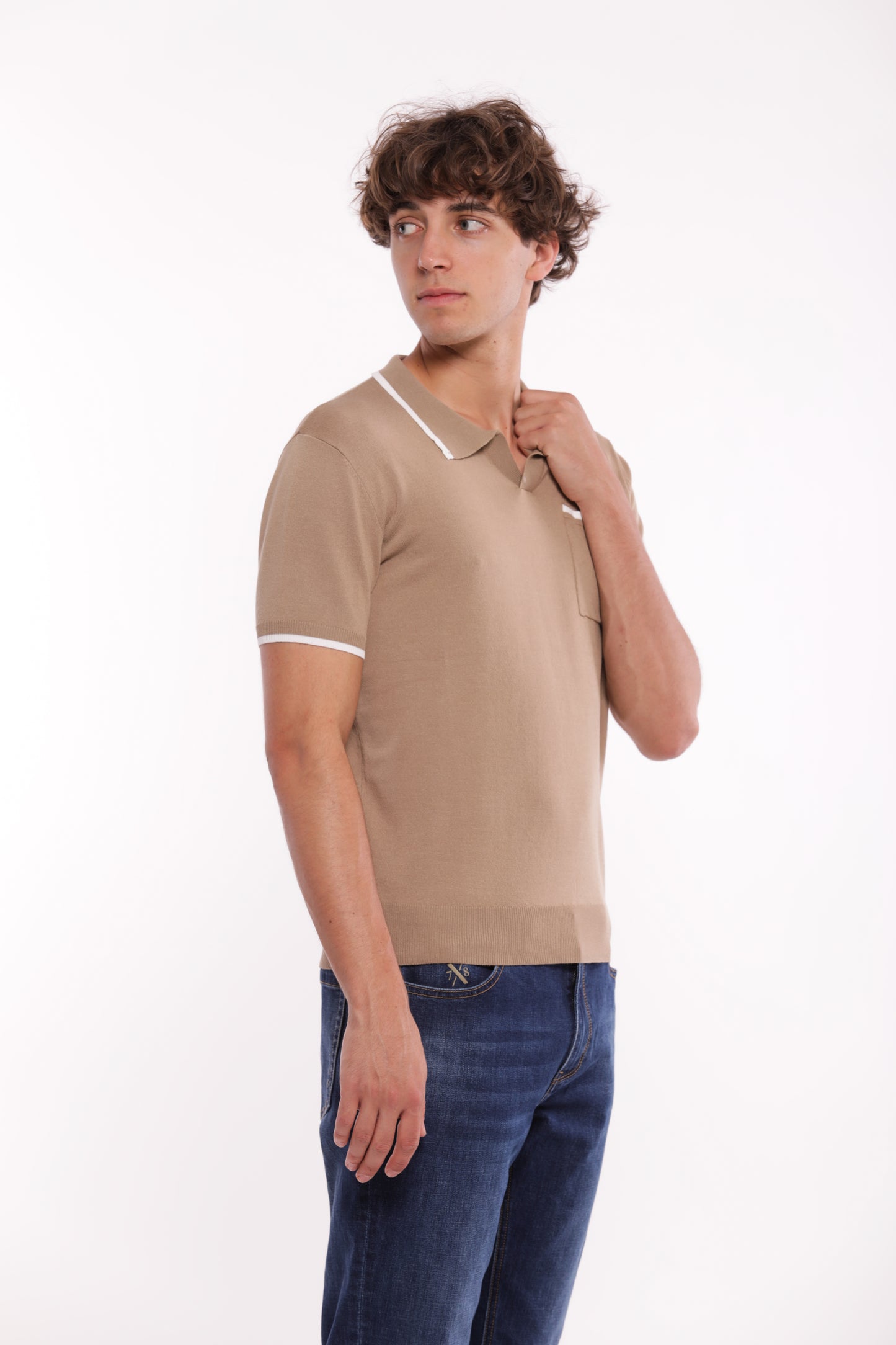 POLO IN MAGLIA A CONTRASTO