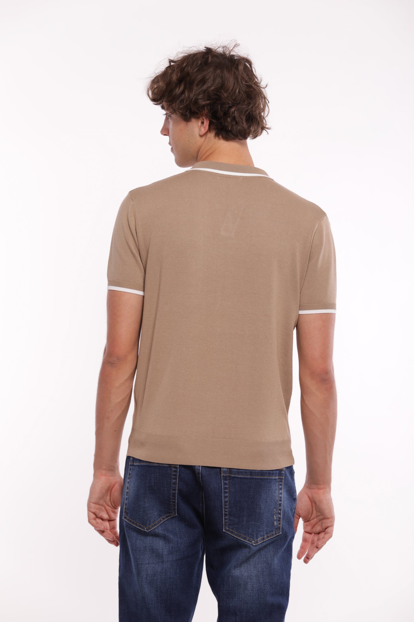 POLO IN MAGLIA A CONTRASTO