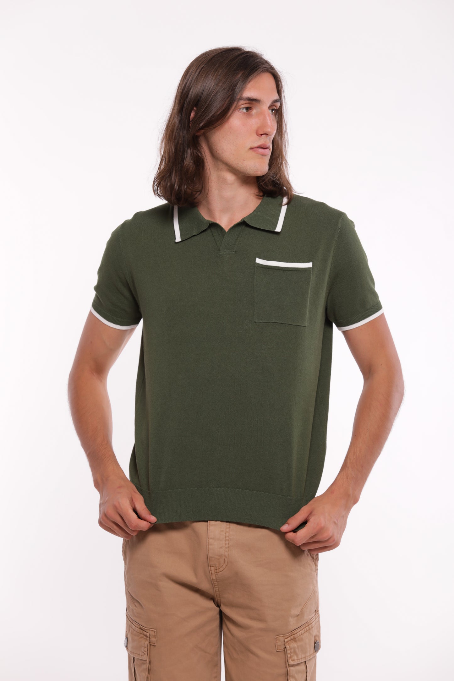 POLO IN MAGLIA A CONTRASTO