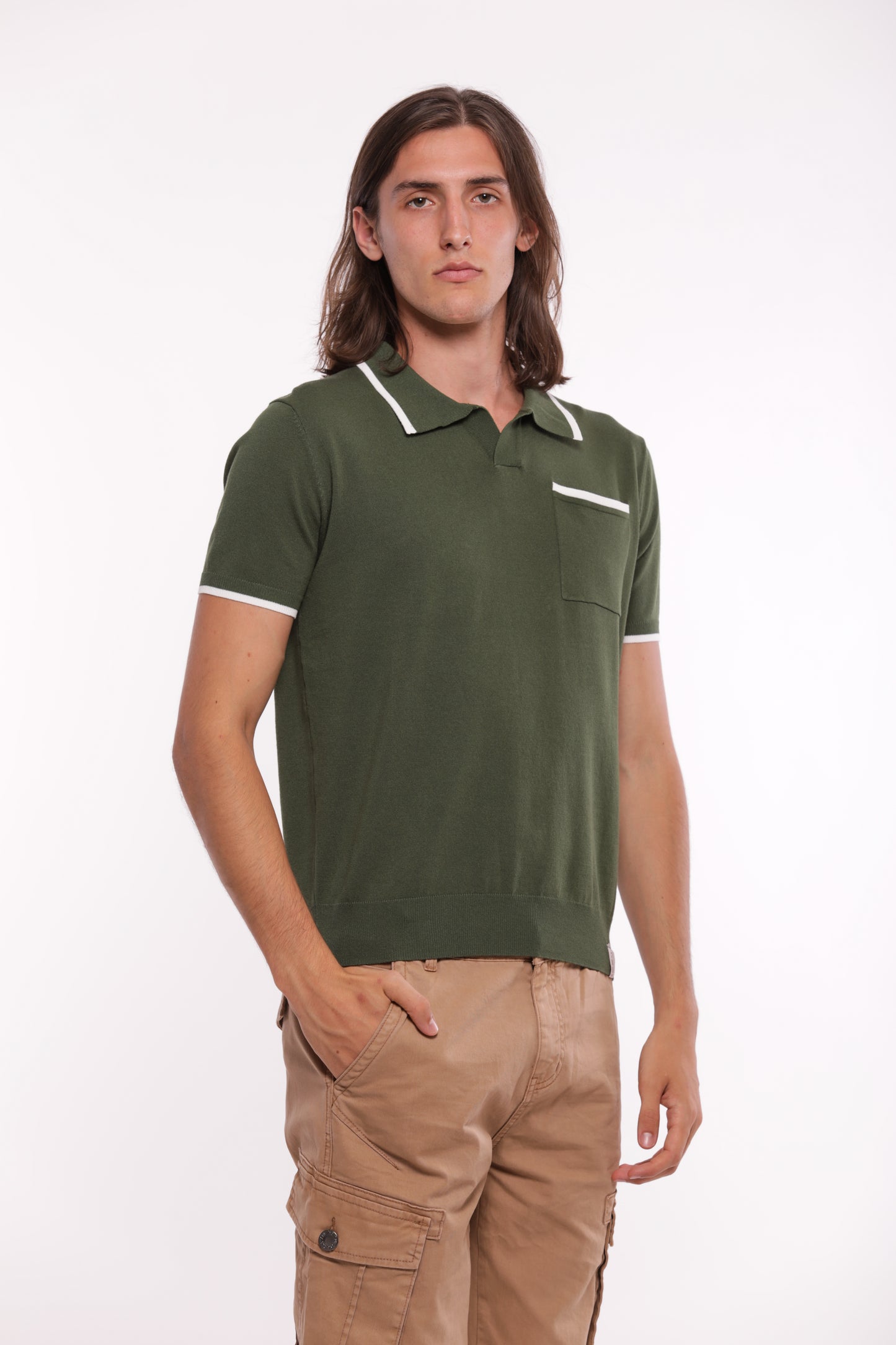 POLO IN MAGLIA A CONTRASTO