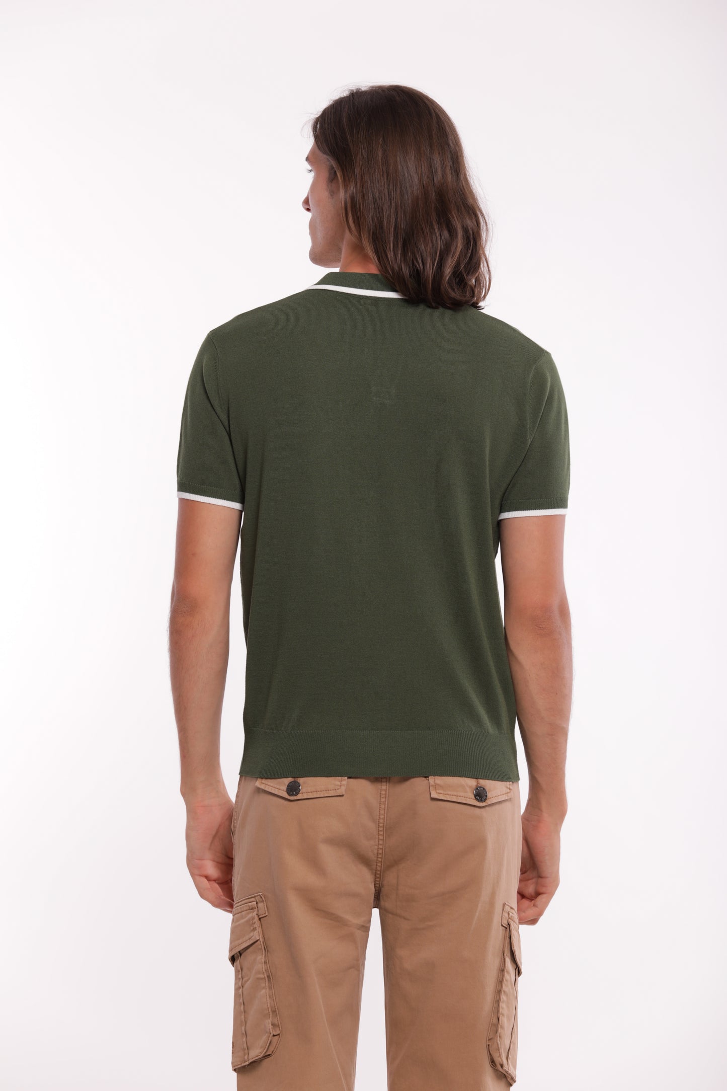 POLO IN MAGLIA A CONTRASTO