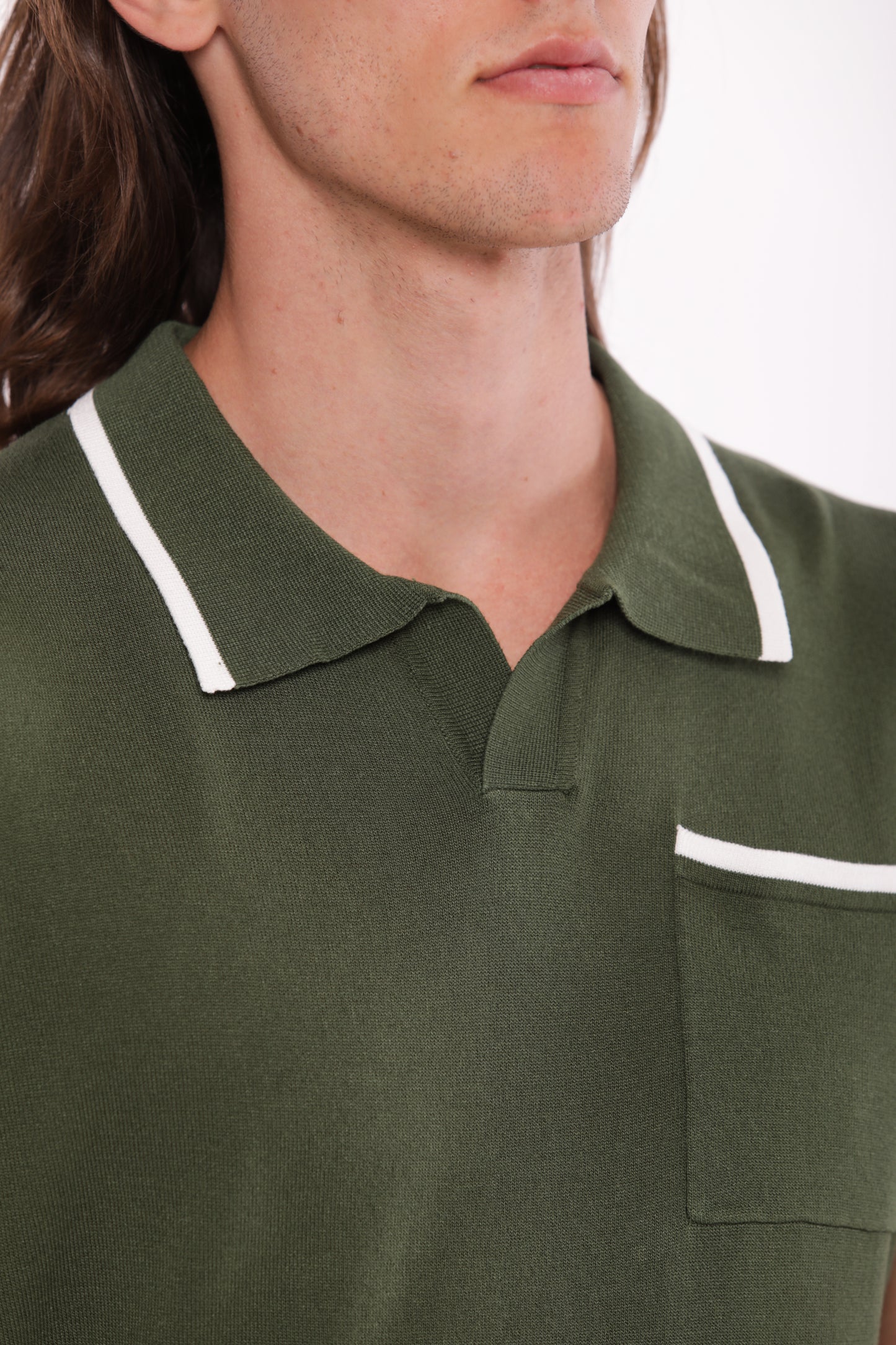 POLO IN MAGLIA A CONTRASTO