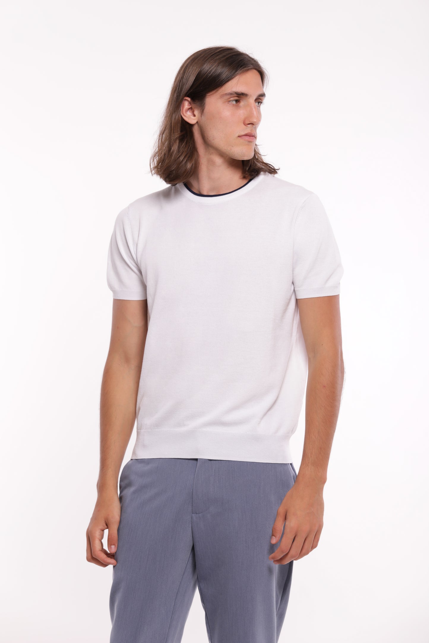 MAGLIETTA IN MAGLIA A CONTRASTO