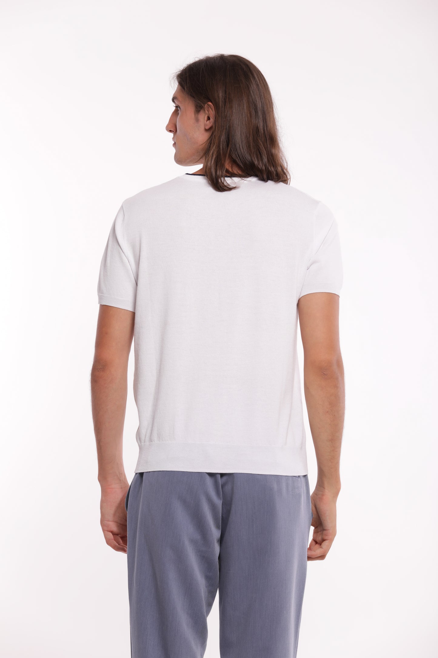 MAGLIETTA IN MAGLIA A CONTRASTO