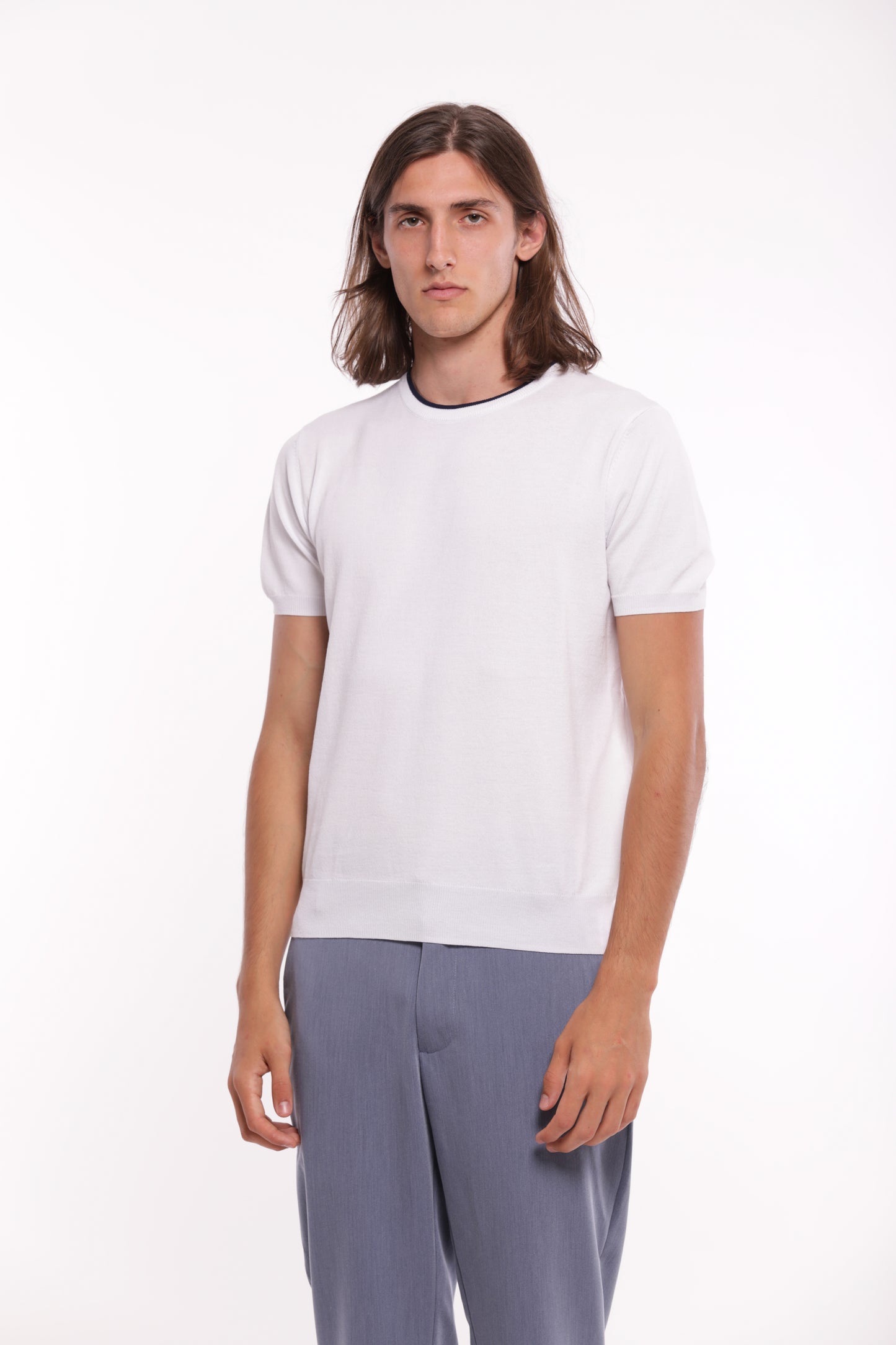 MAGLIETTA IN MAGLIA A CONTRASTO