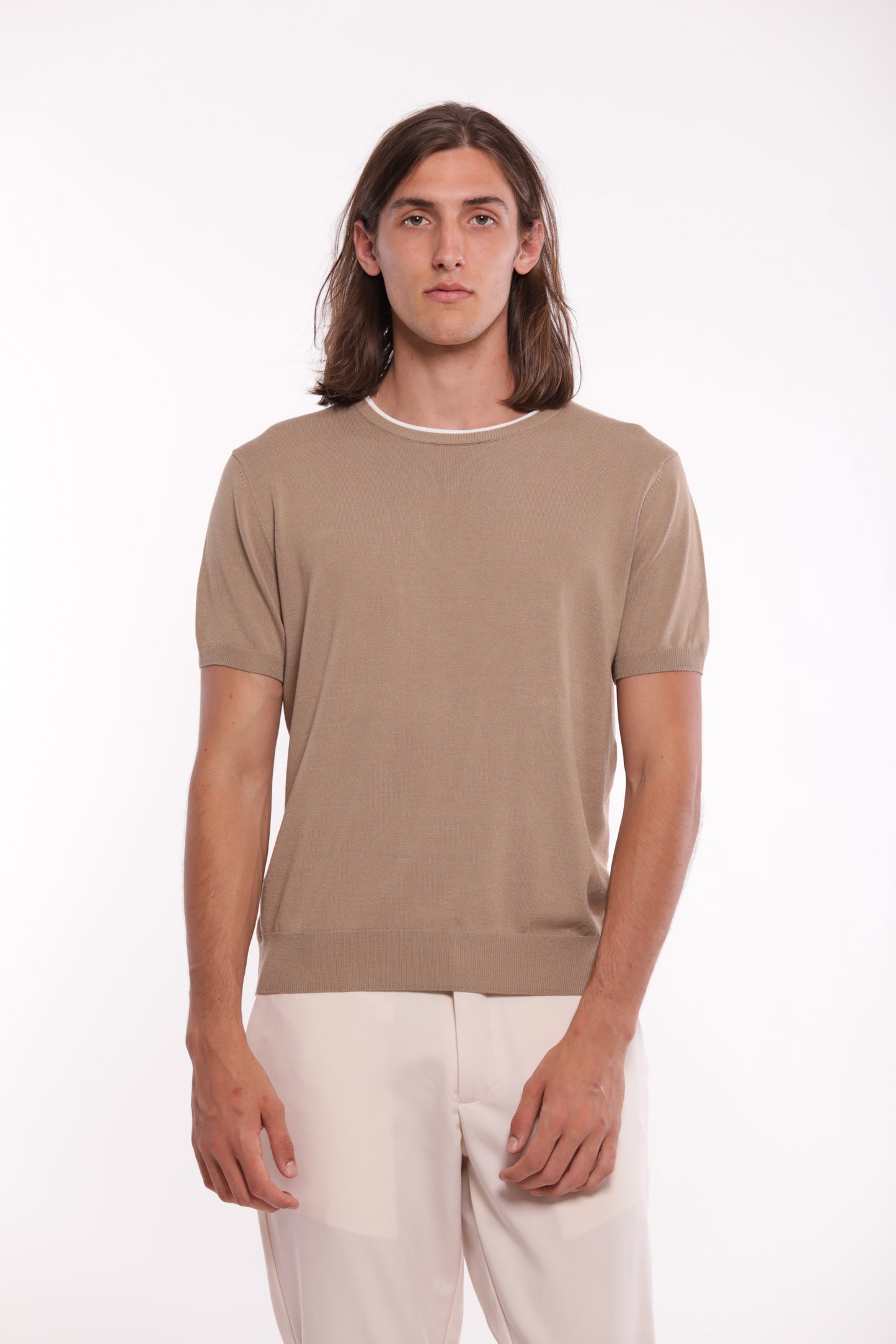 MAGLIETTA IN MAGLIA A CONTRASTO