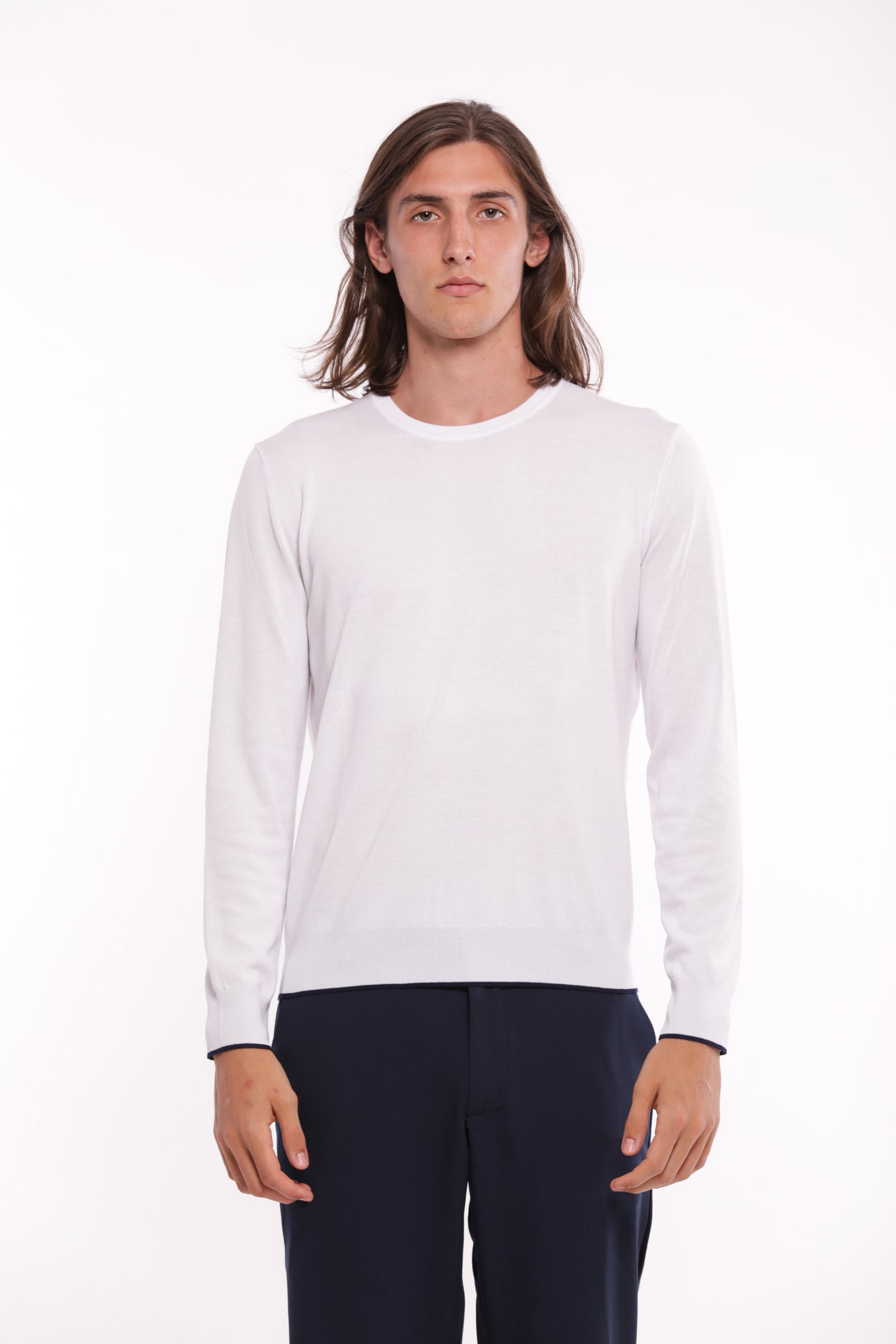 MAGLIA PULLOVER GIROCOLLO IN MISTO VISCOSA