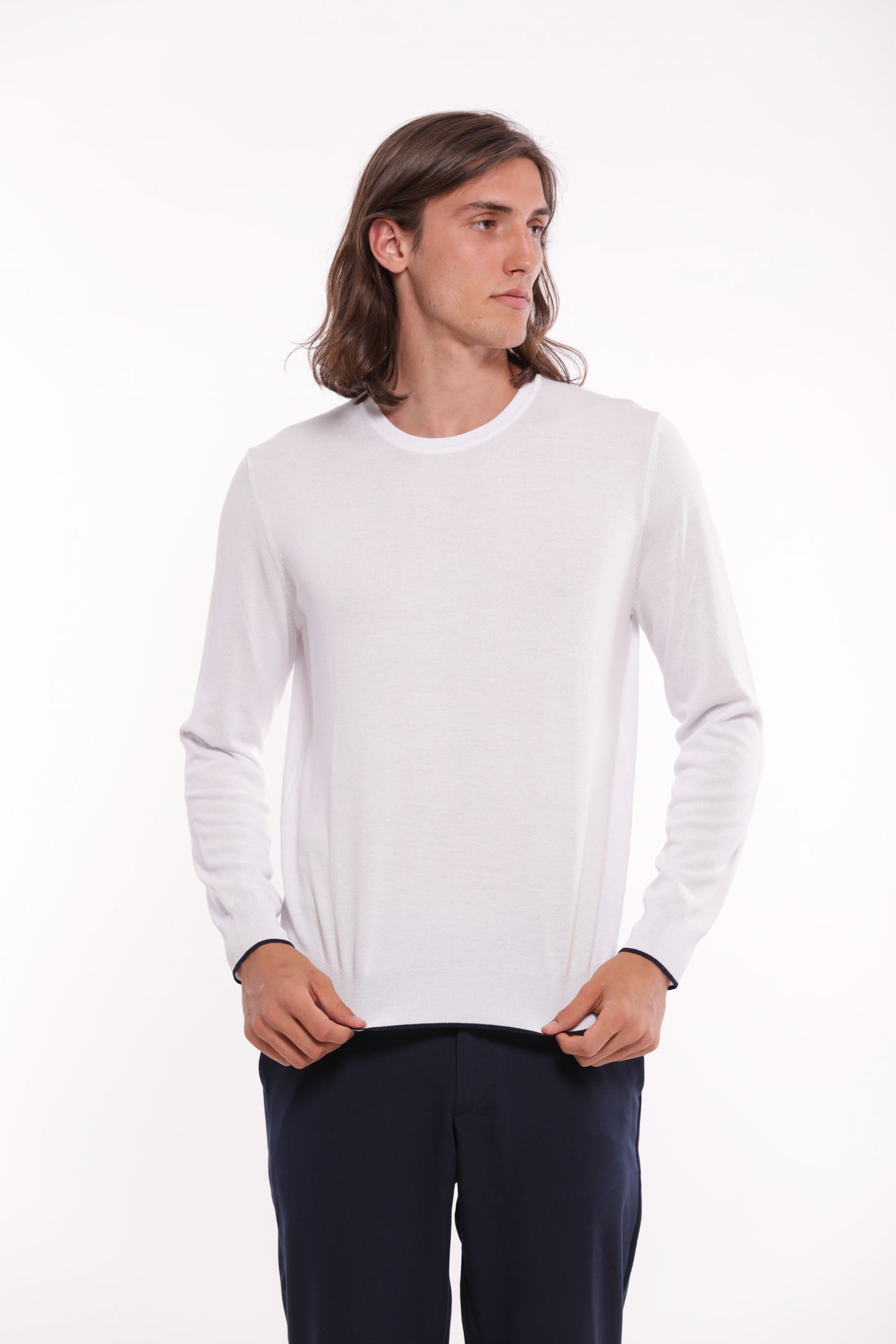 MAGLIA PULLOVER GIROCOLLO IN MISTO VISCOSA