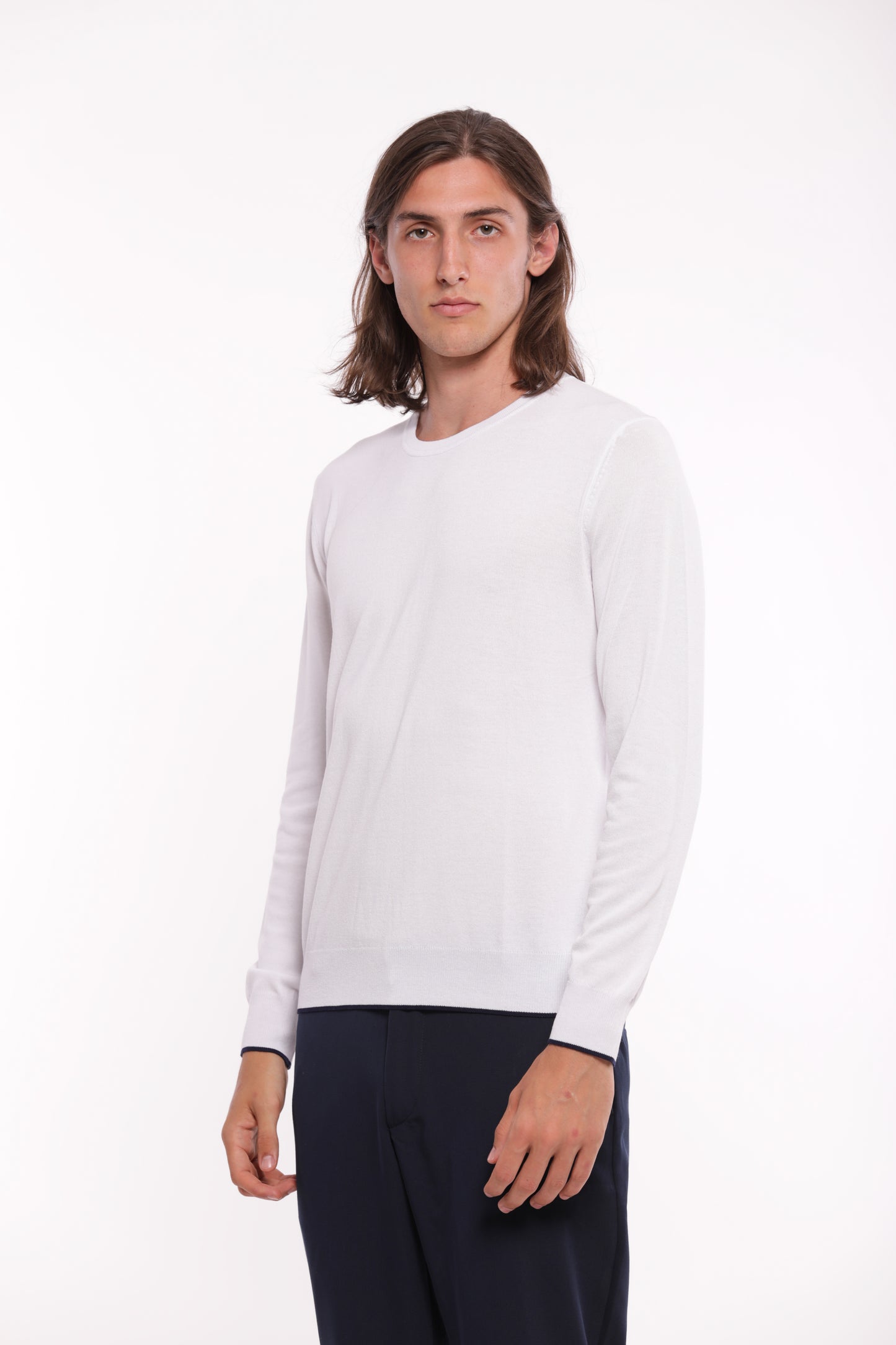 MAGLIA PULLOVER GIROCOLLO IN MISTO VISCOSA
