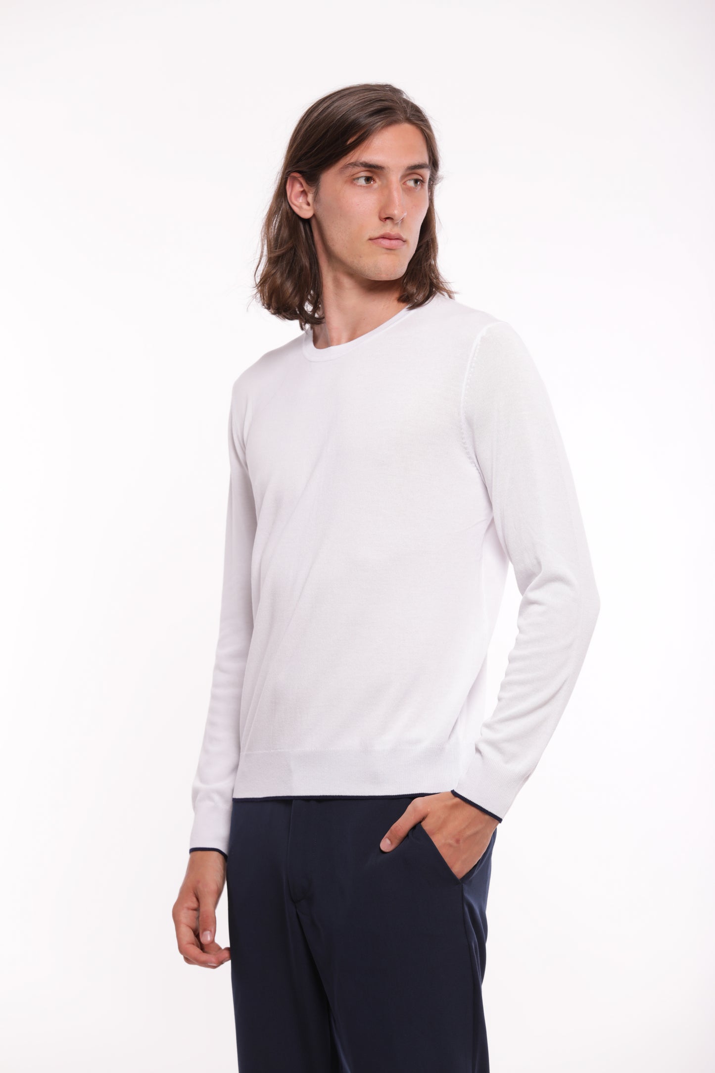 MAGLIA PULLOVER GIROCOLLO IN MISTO VISCOSA