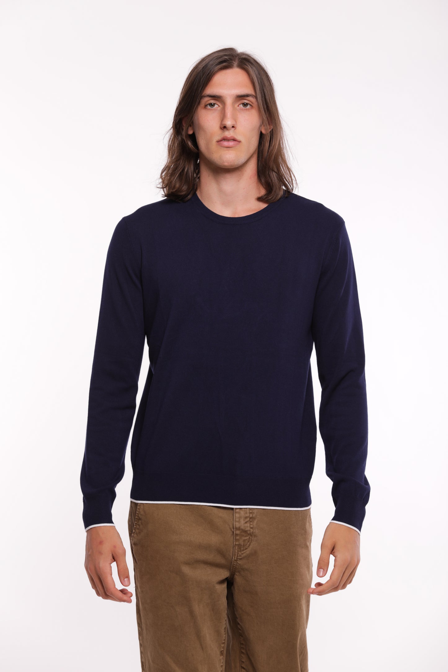 MAGLIA PULLOVER GIROCOLLO IN MISTO VISCOSA