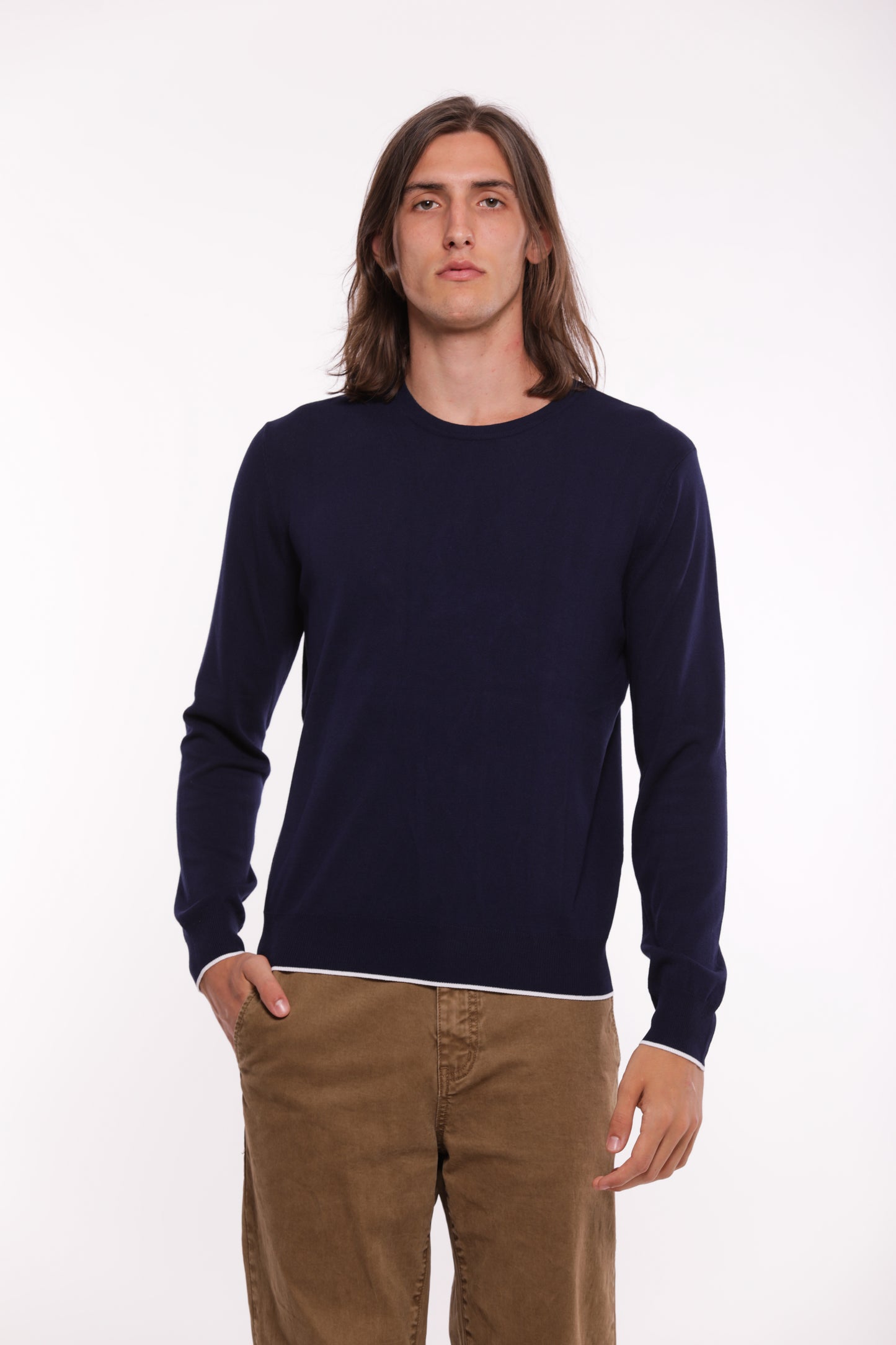 MAGLIA PULLOVER GIROCOLLO IN MISTO VISCOSA