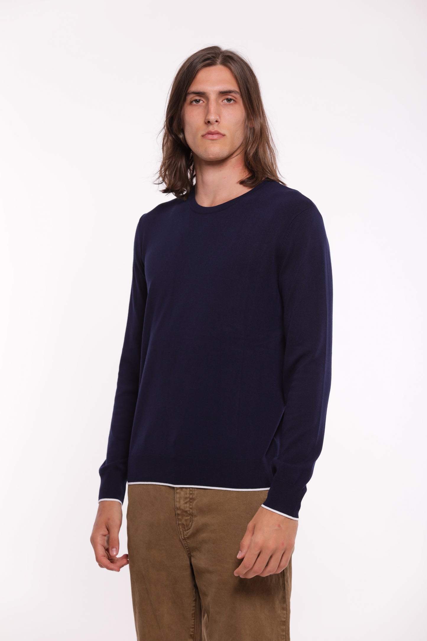 MAGLIA PULLOVER GIROCOLLO IN MISTO VISCOSA