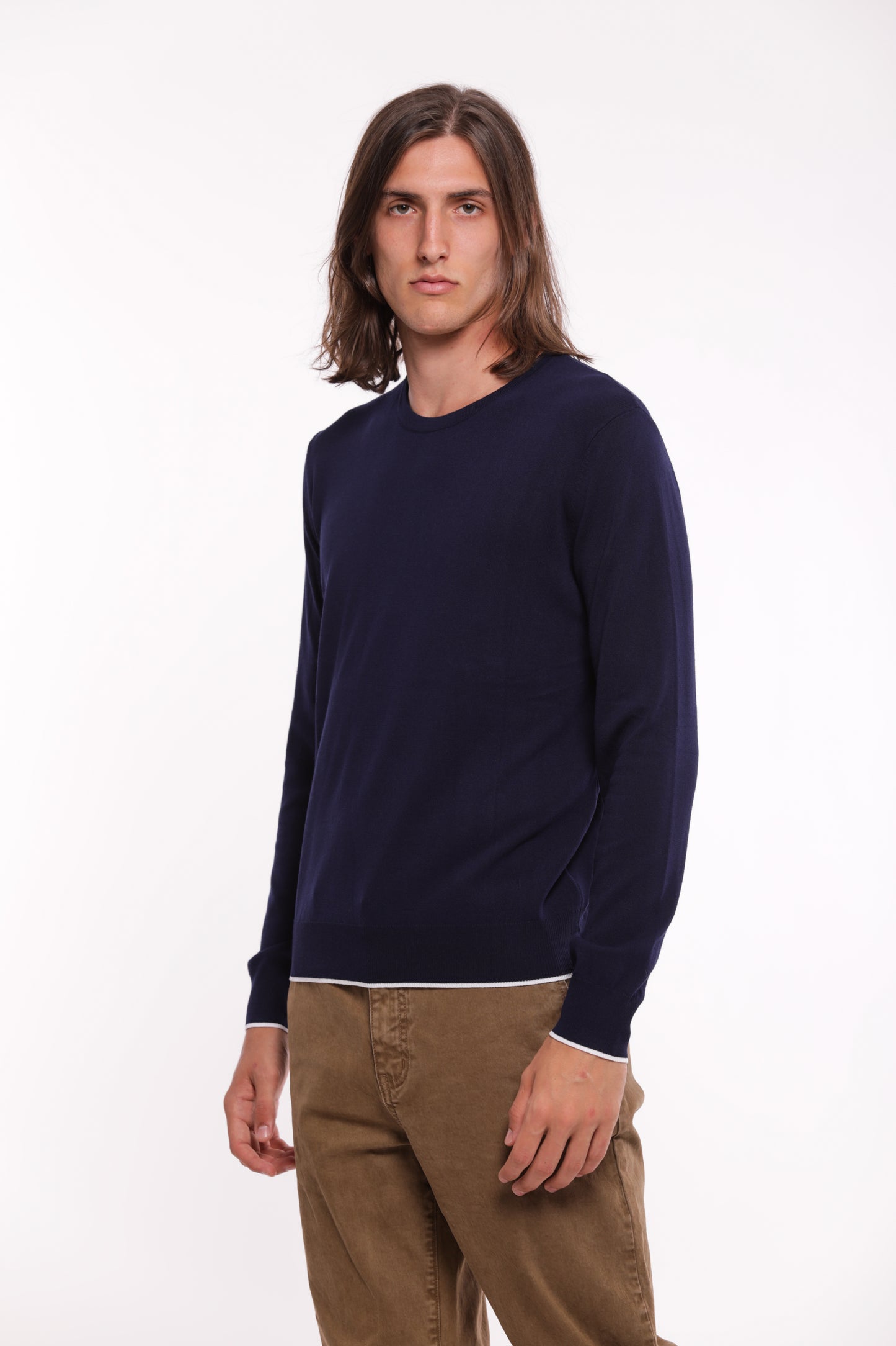 MAGLIA PULLOVER GIROCOLLO IN MISTO VISCOSA