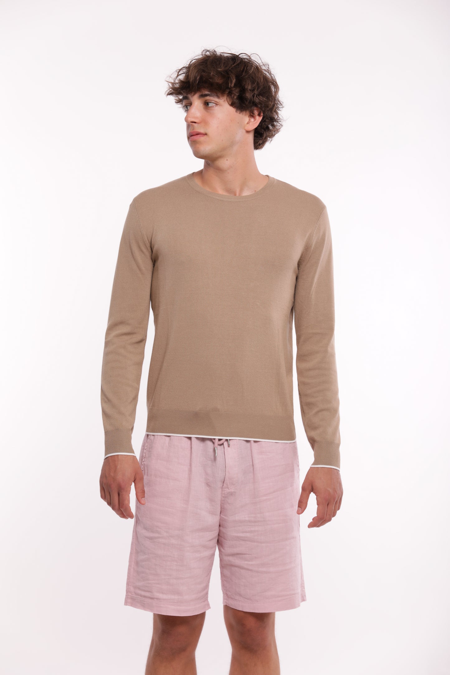 MAGLIA PULLOVER GIROCOLLO IN MISTO VISCOSA