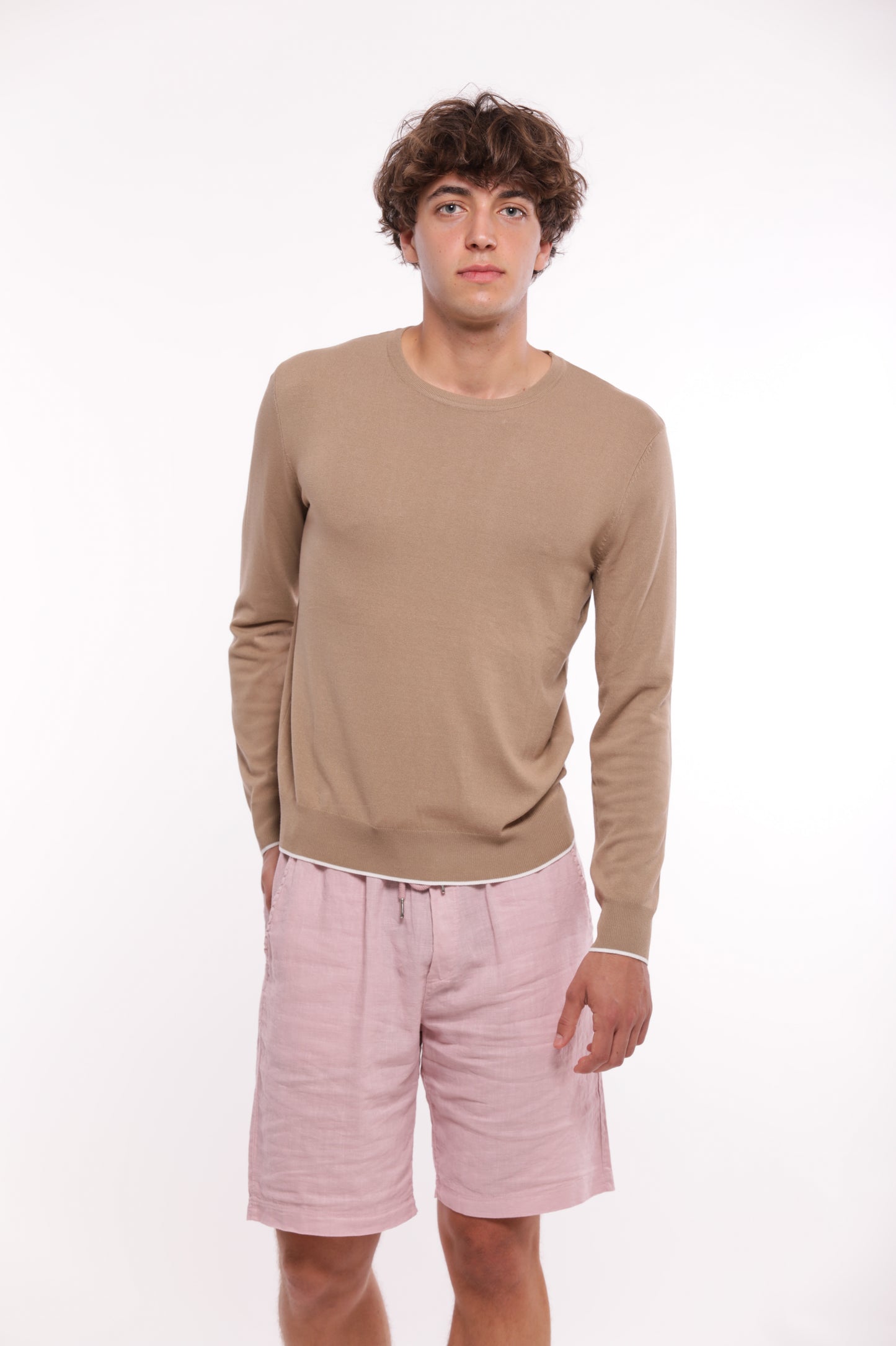 MAGLIA PULLOVER GIROCOLLO IN MISTO VISCOSA
