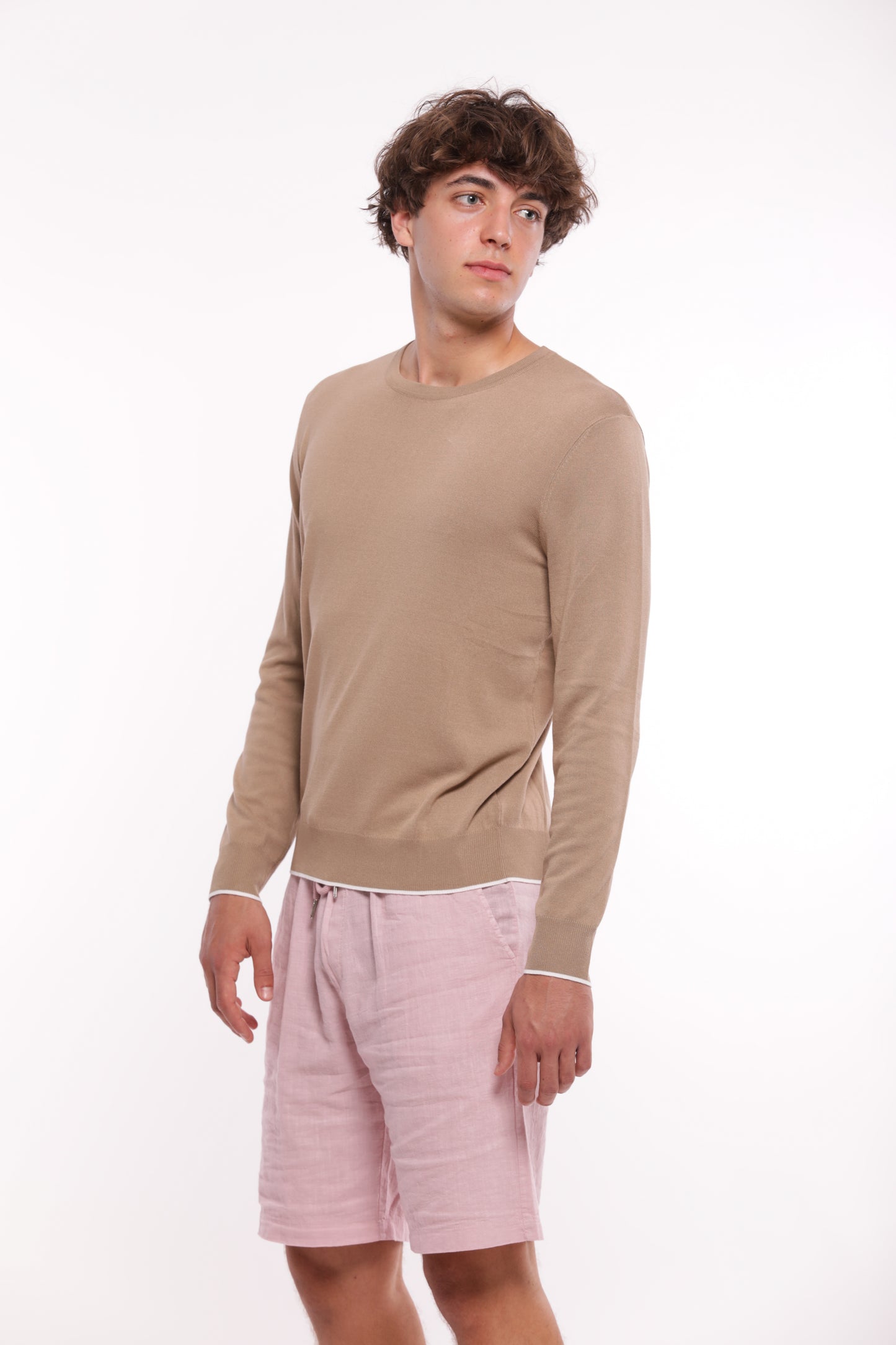 MAGLIA PULLOVER GIROCOLLO IN MISTO VISCOSA